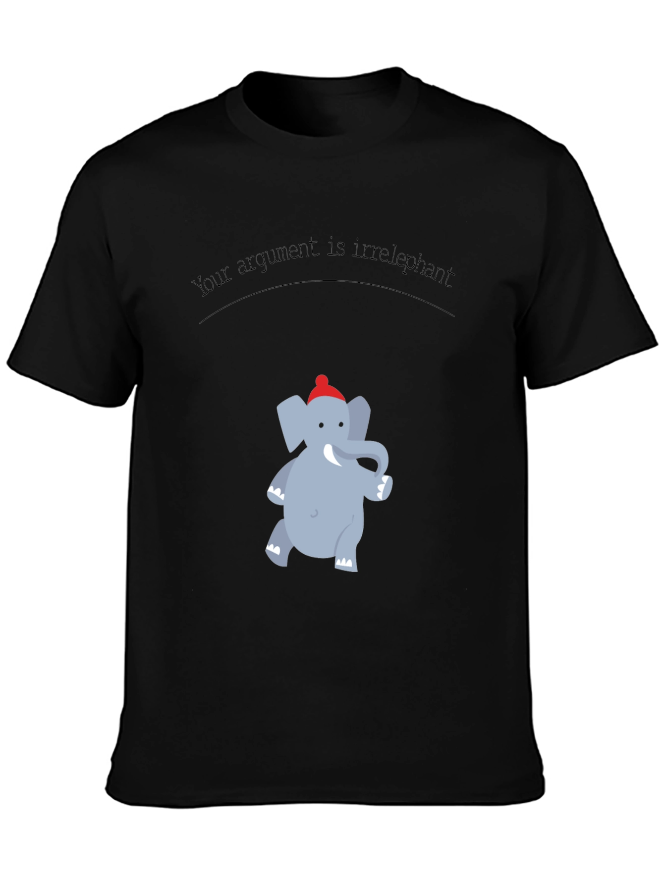Black Irrelephant Graphic T-Shirt - Funny Argument Tee view 3