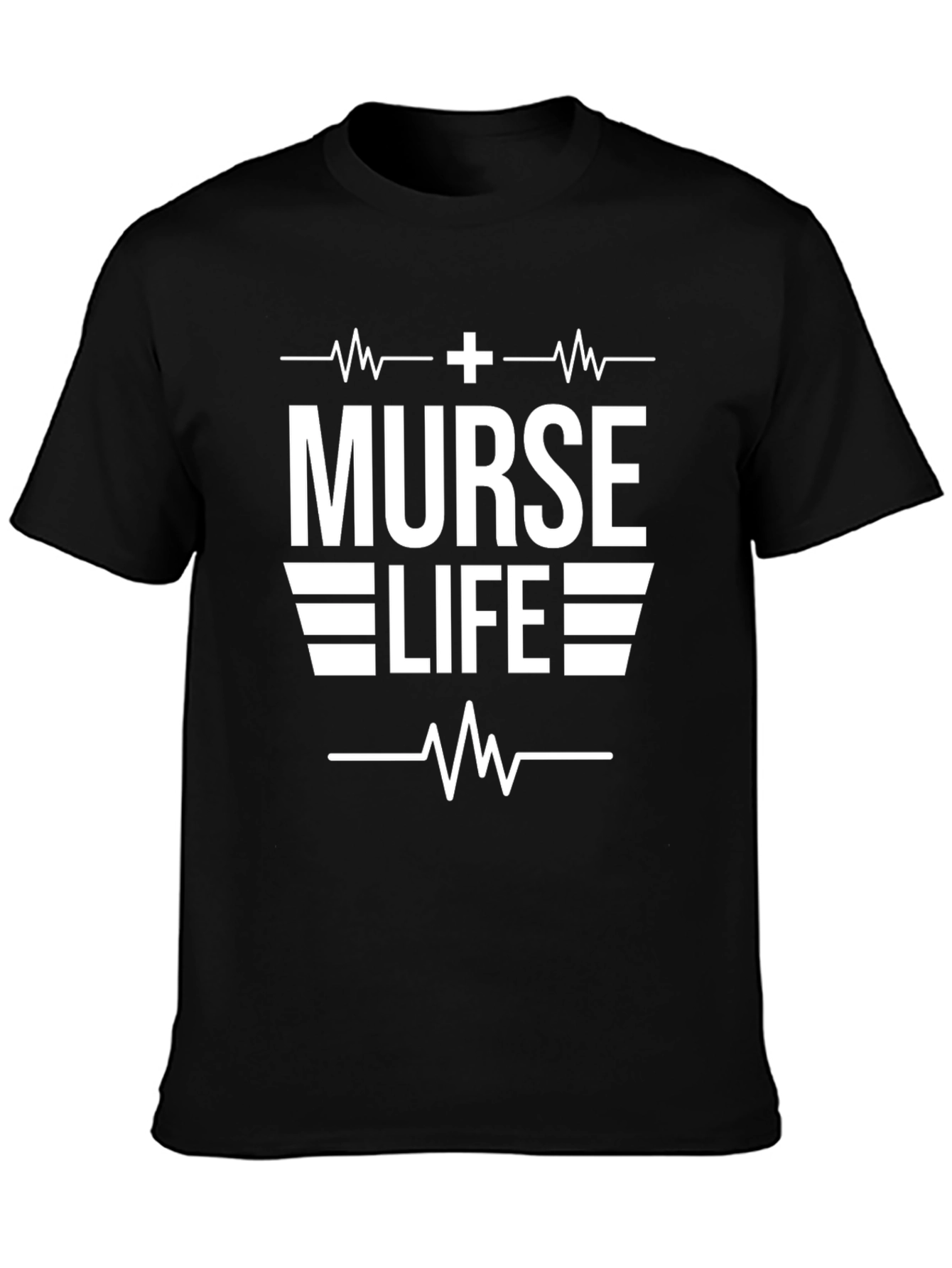 Black Nurse Life T-Shirt - Black Cotton Tee view 3