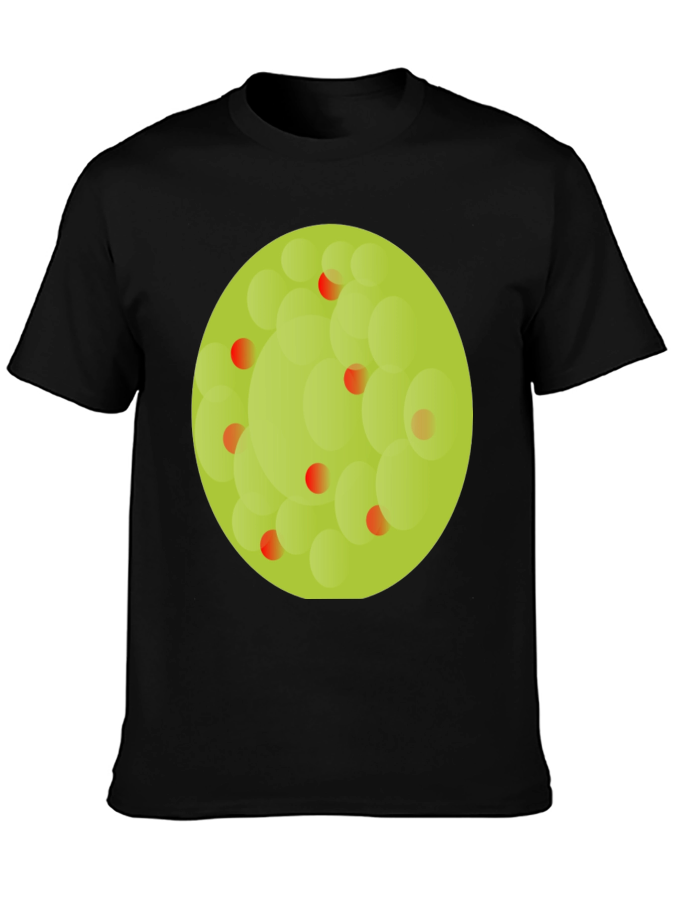 Black Black T-Shirt with Abstract Green Circle Graphic view 3