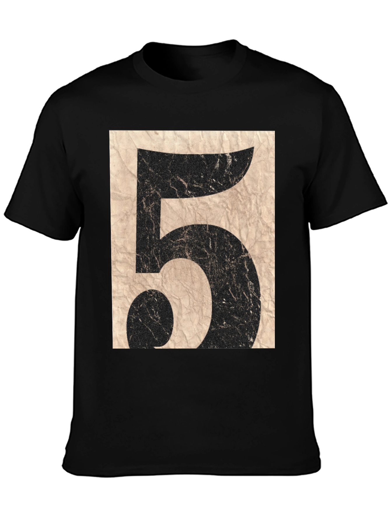 Black Vintage Number 5 Graphic T-Shirt view 3