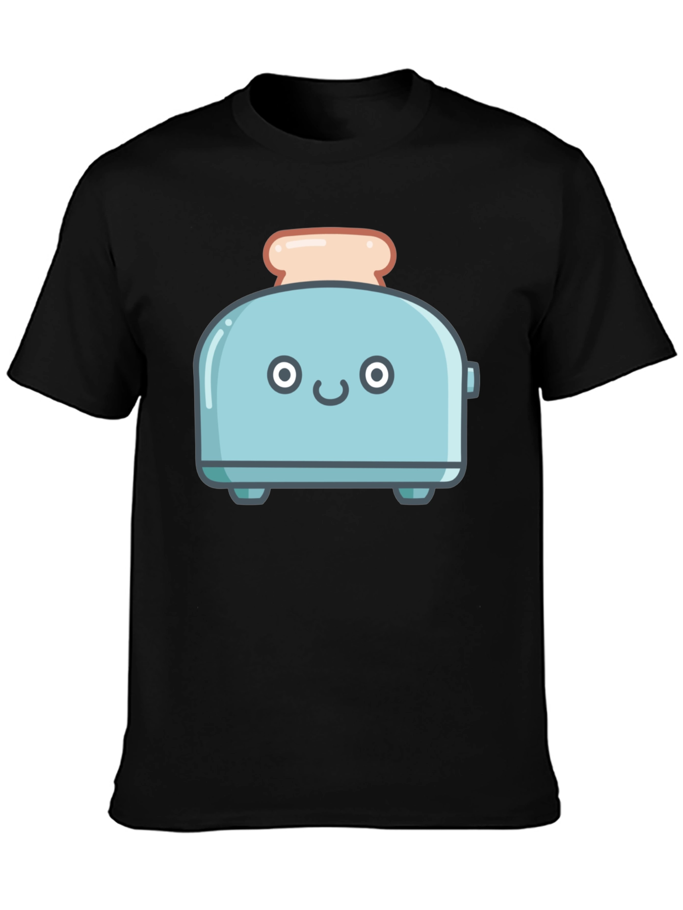 Black Cute Toaster Graphic T-Shirt view 3