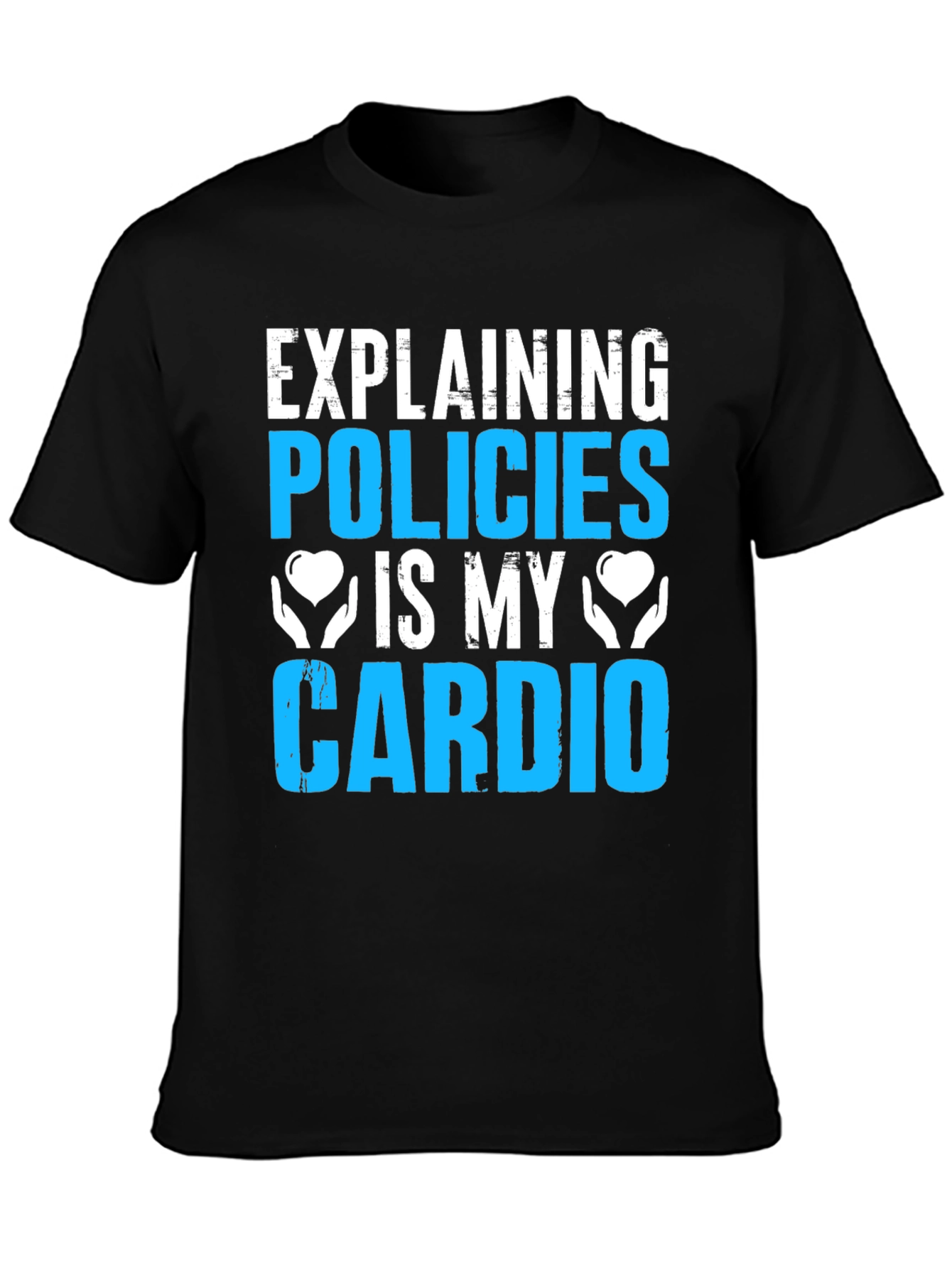 Black Policies Are My Cardio Funny Graphic Tee view 3