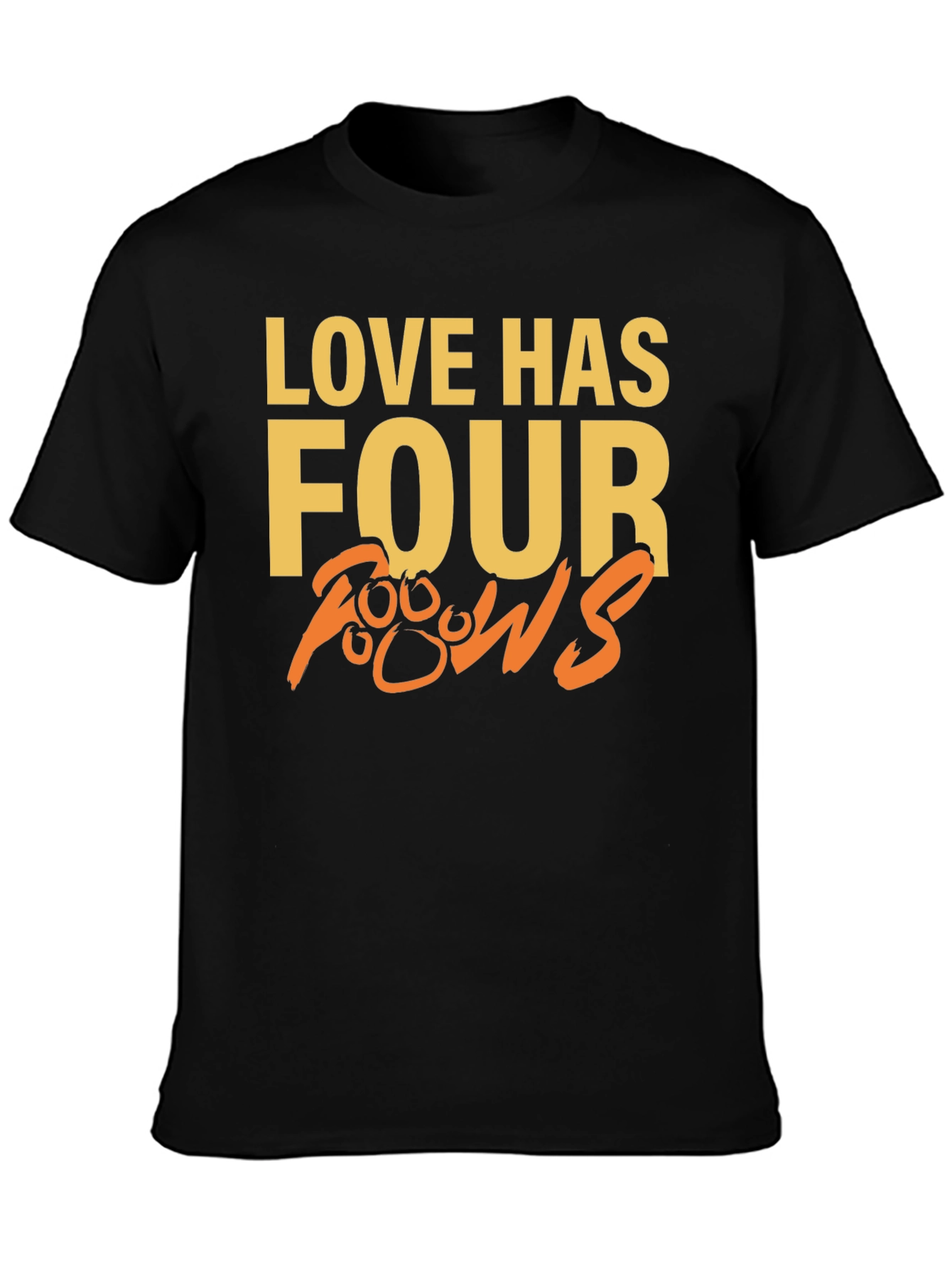 Black Love Has Four Paws Graphic T-Shirt view 3