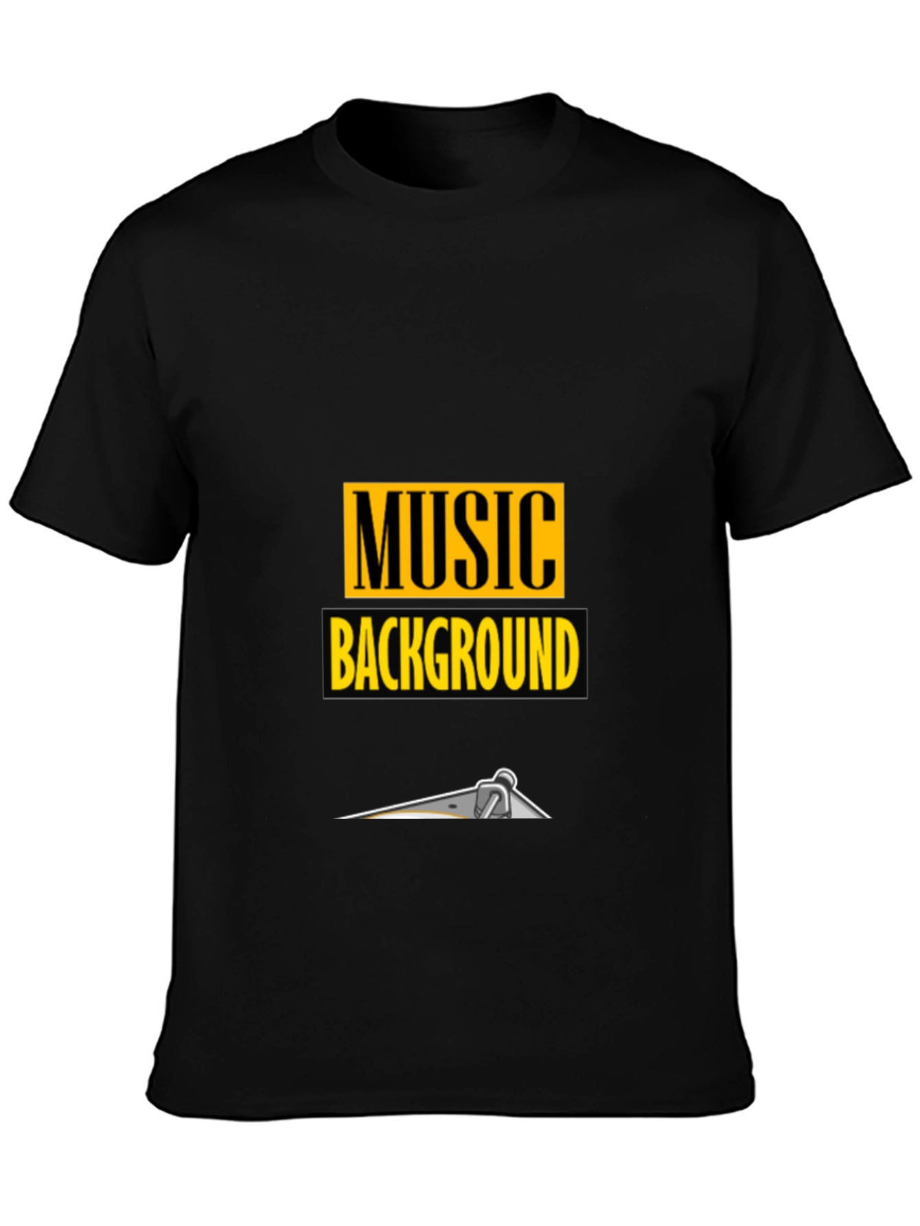 Black Music Background Graphic Tee - Black view 3