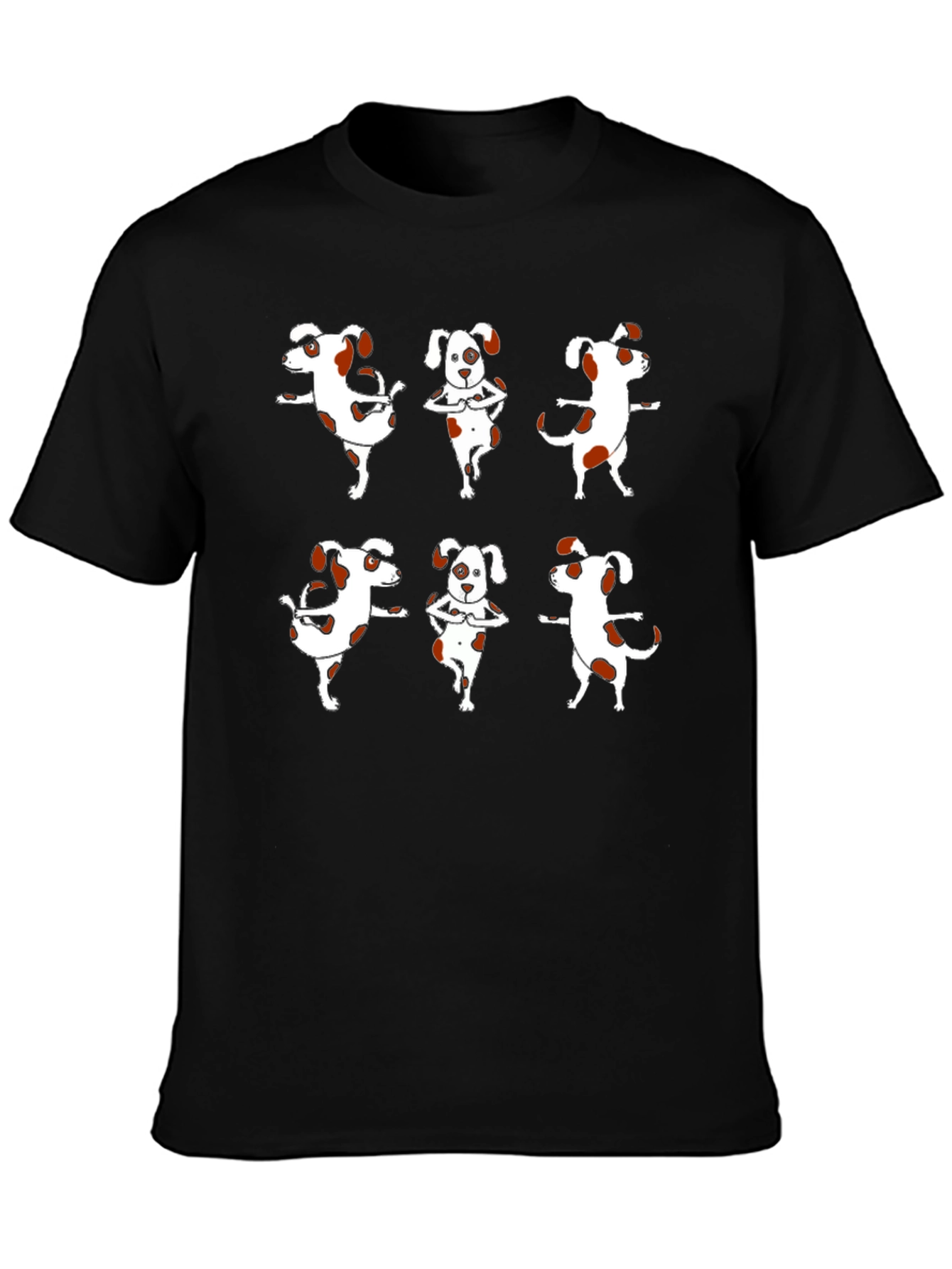 Black Yoga Dog Graphic Tee - Black Cotton T-Shirt view 3