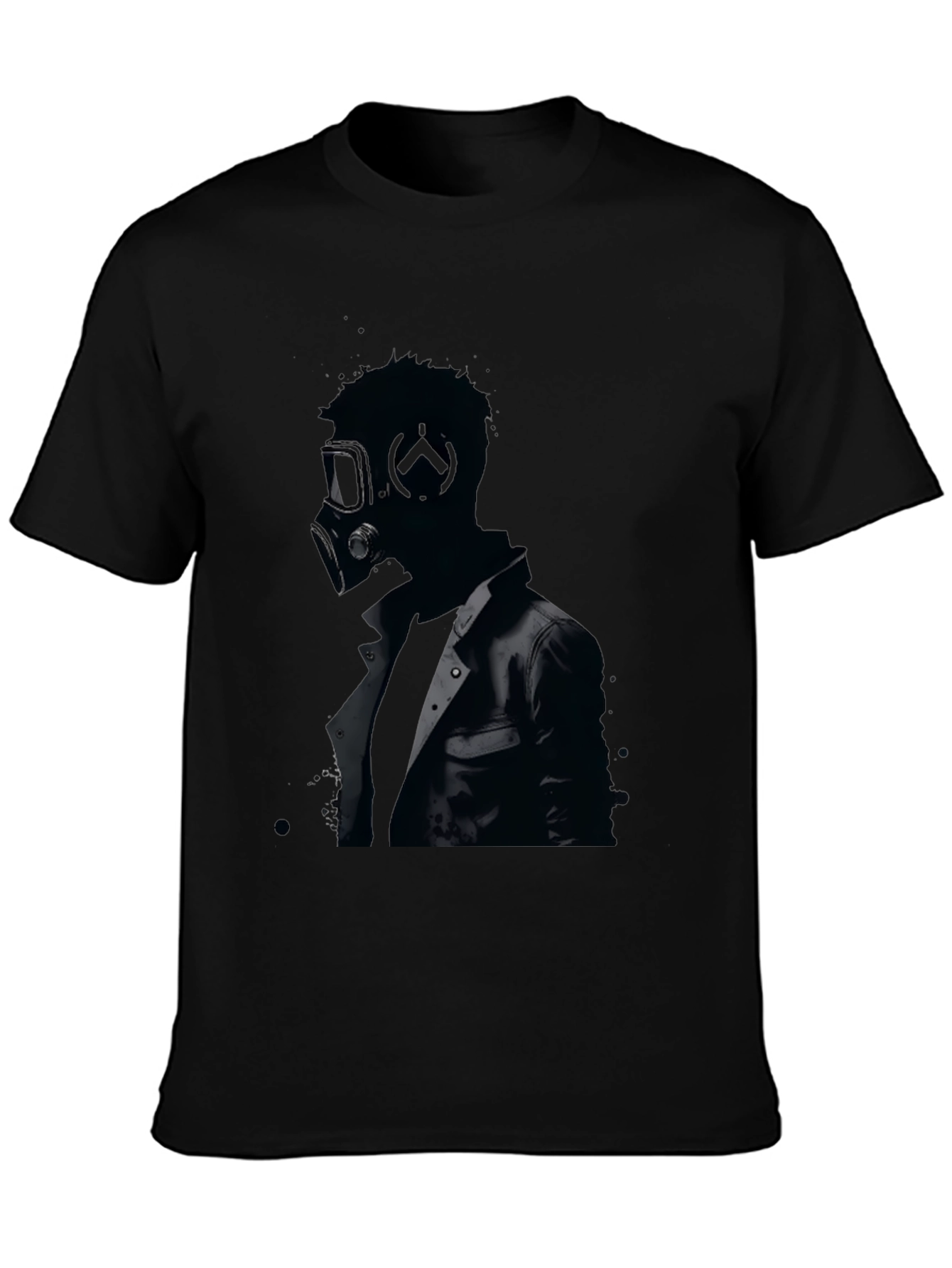 Black Gas Mask Graphic Tee - Men's Black T-Shirt view 3