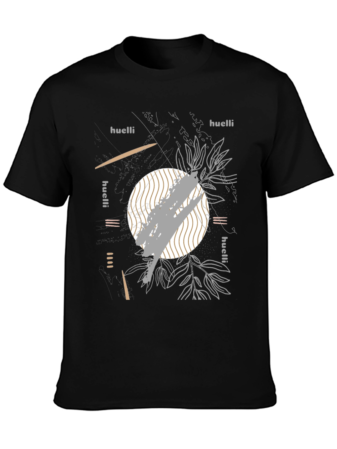 Black Abstract Graphic Tee - Modern Art T-Shirt view 3