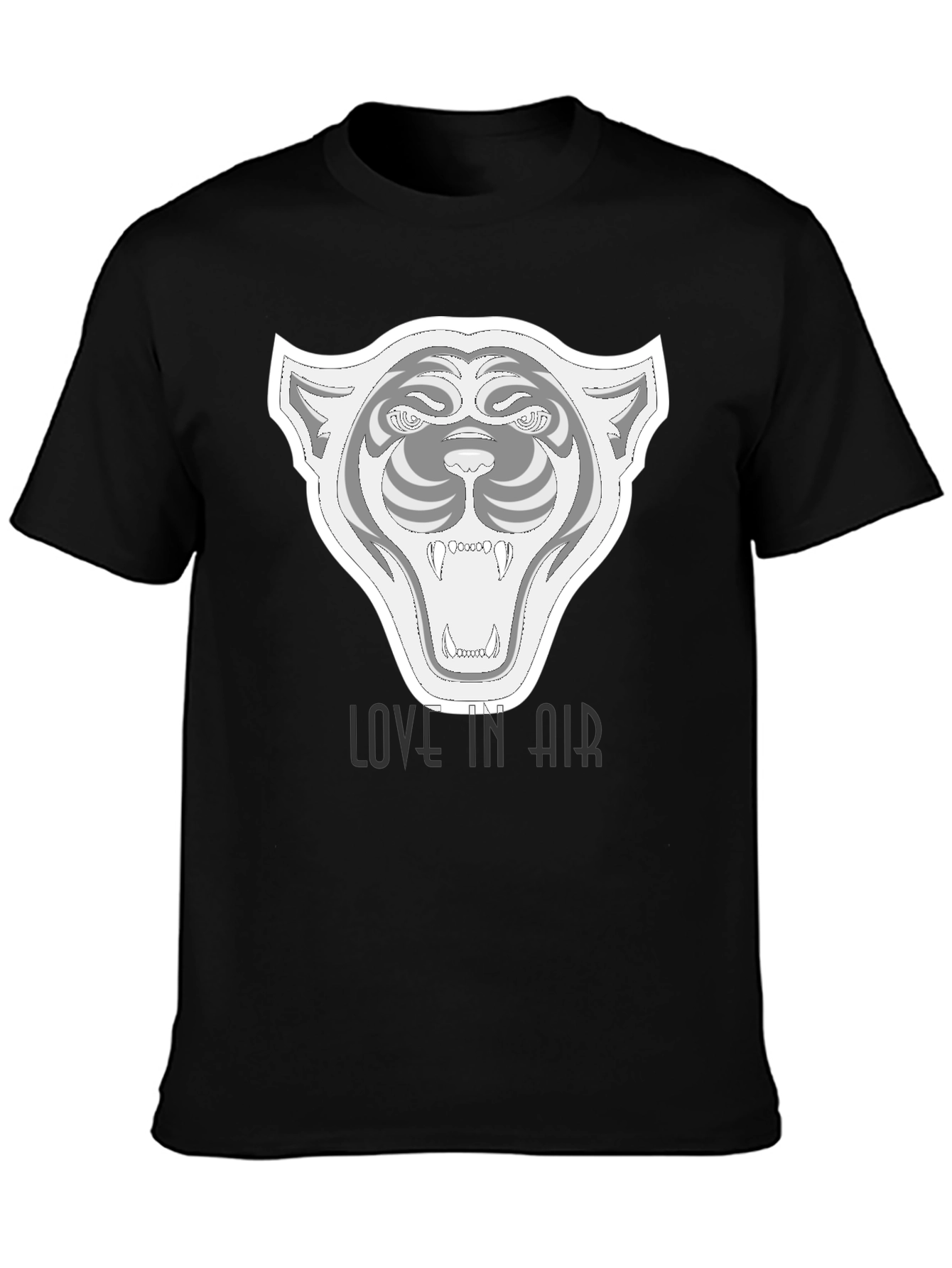 Black Black Graphic Tee - Fierce Tiger 'Love in Air' view 3