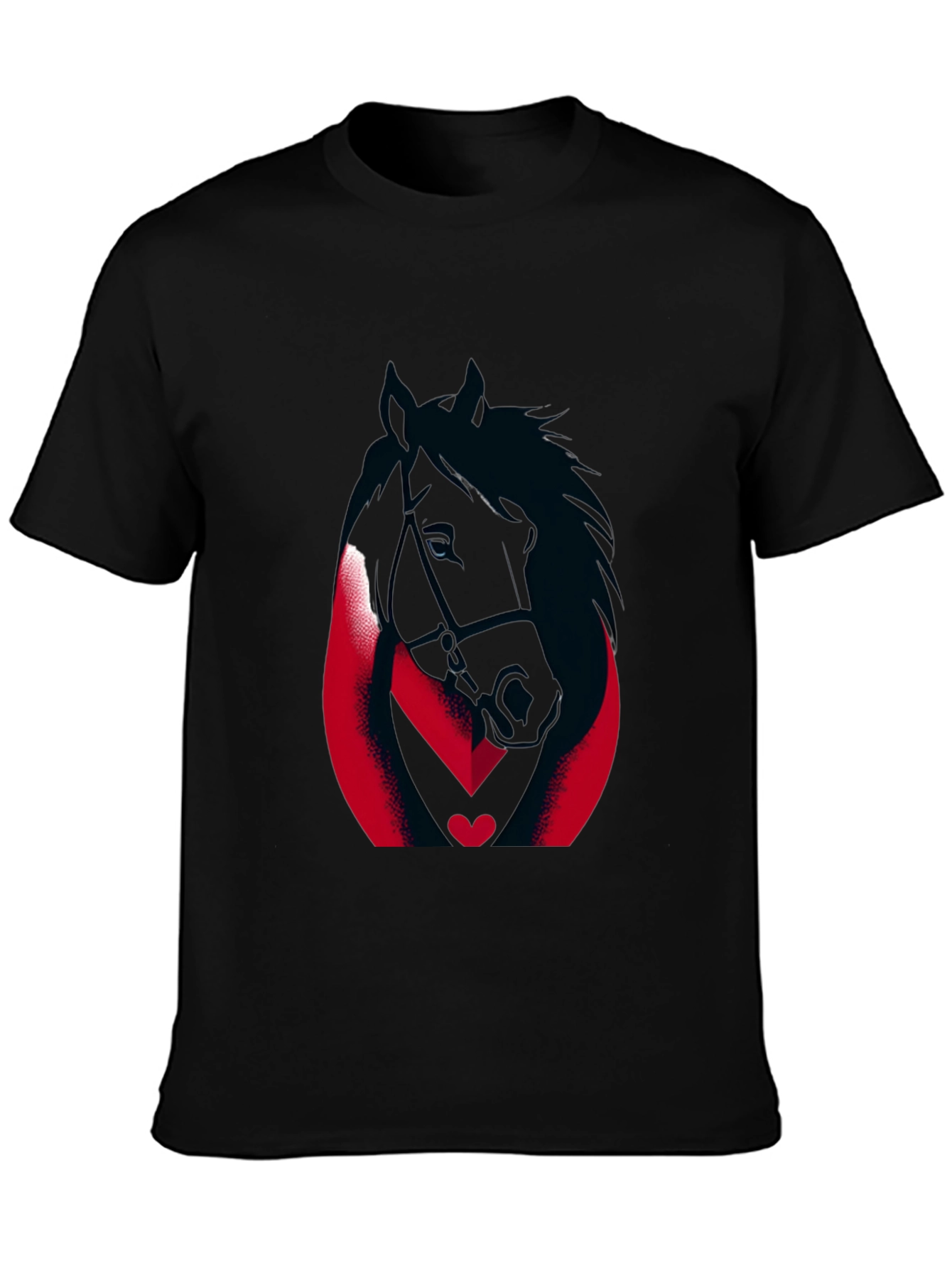 Black Horse Graphic Tee - Black Cotton Blend view 3