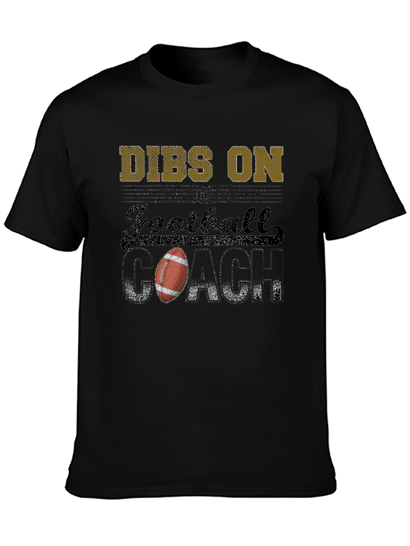 Black Dibs on Football Coach Graphic Tee view 3