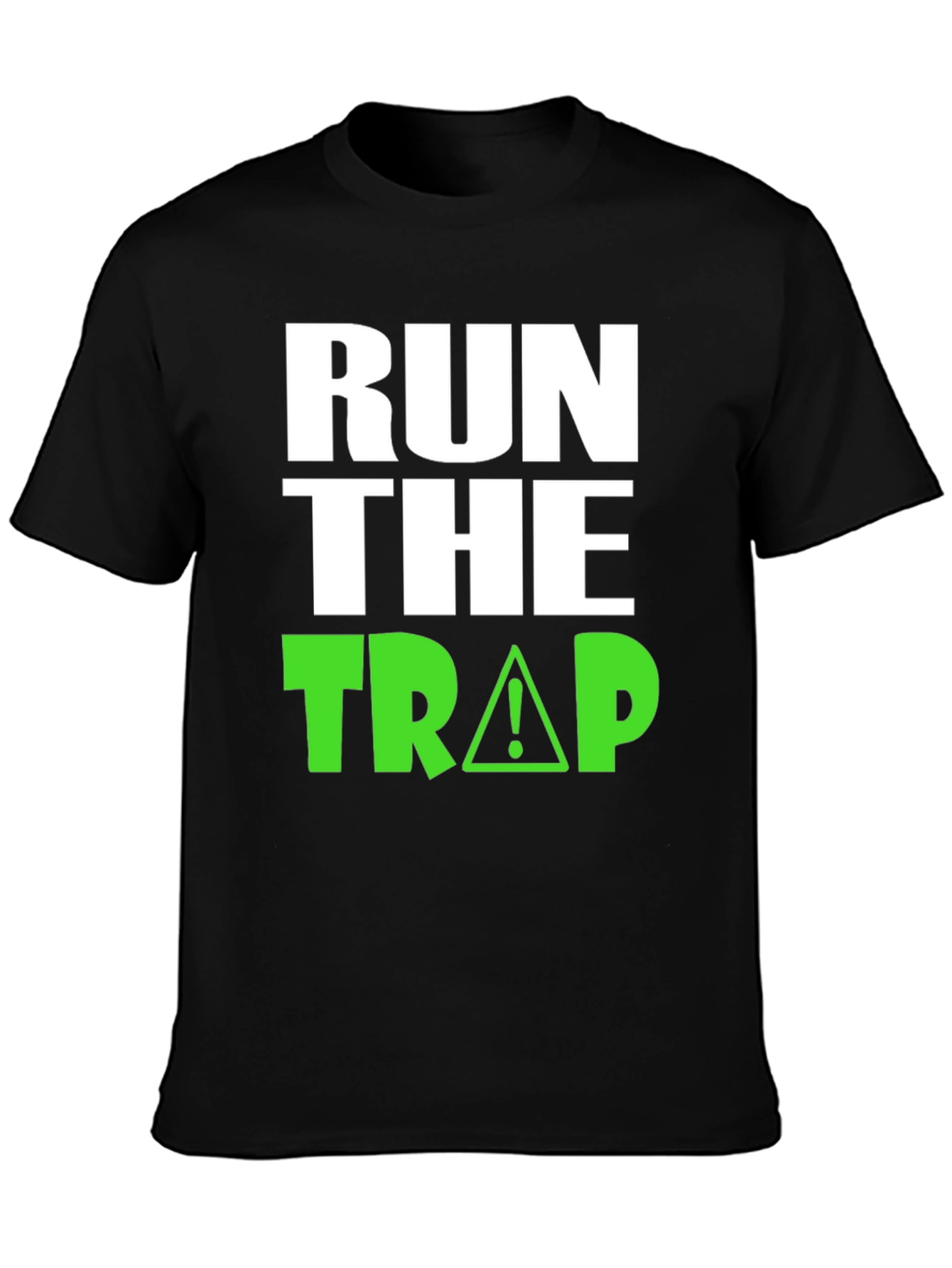 Black Run the Trap Black Graphic T-Shirt view 3