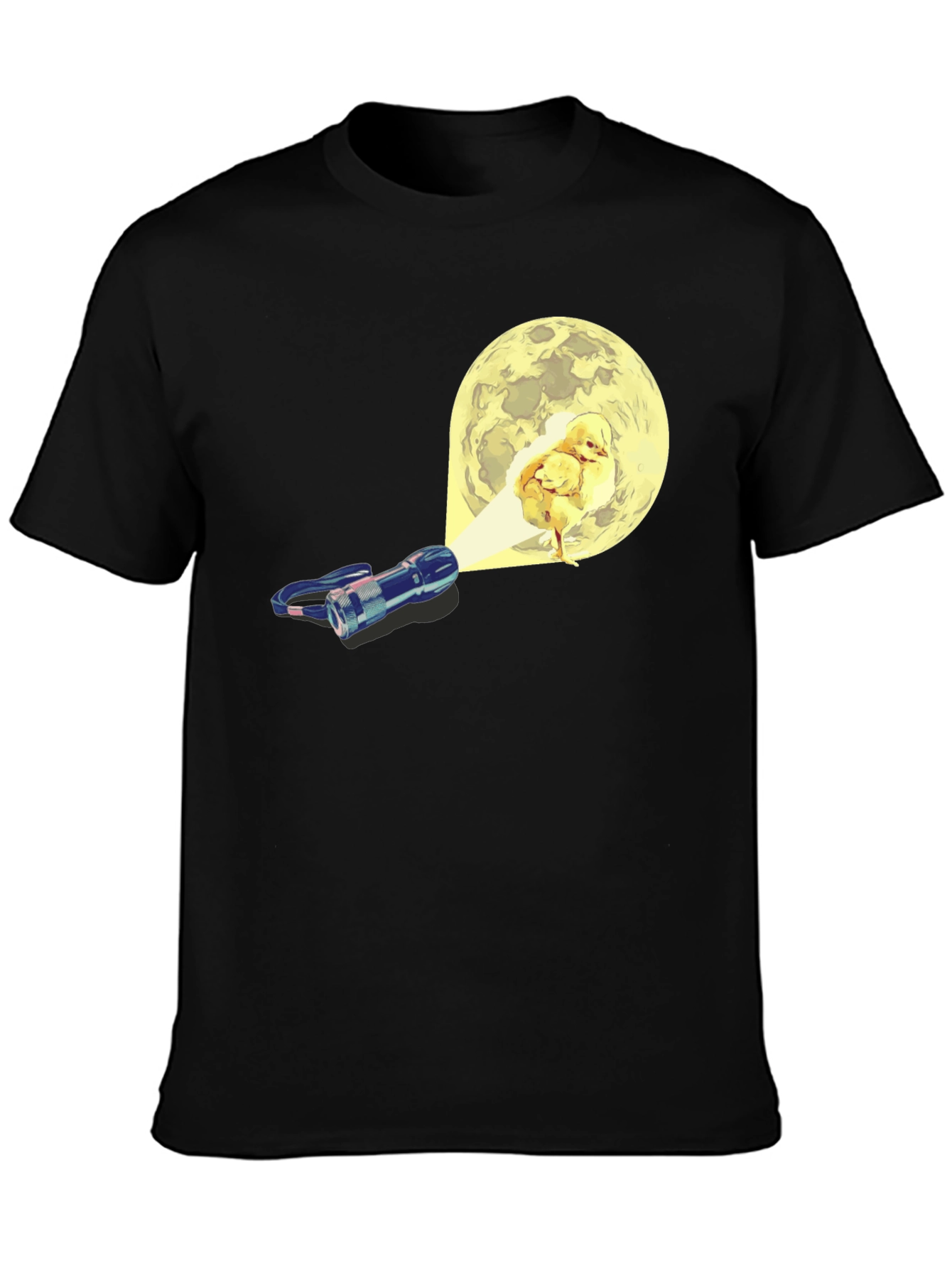 Black Funny Chick Moon T-Shirt view 3