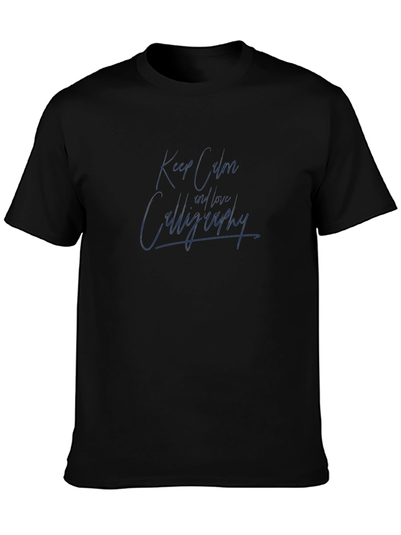 Black Keep Calm and Learn Calligraphy Black Graphic Tee view 3