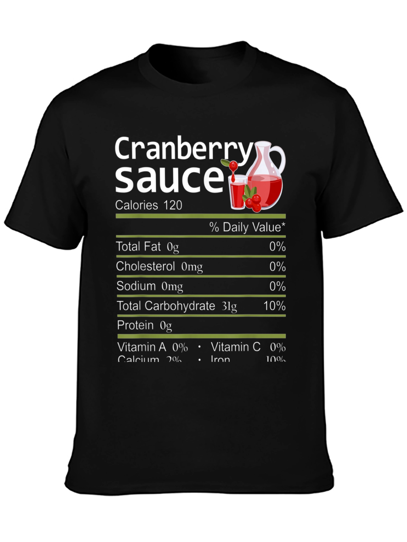 Black Cranberry Sauce Nutrition Facts Graphic Tee view 3