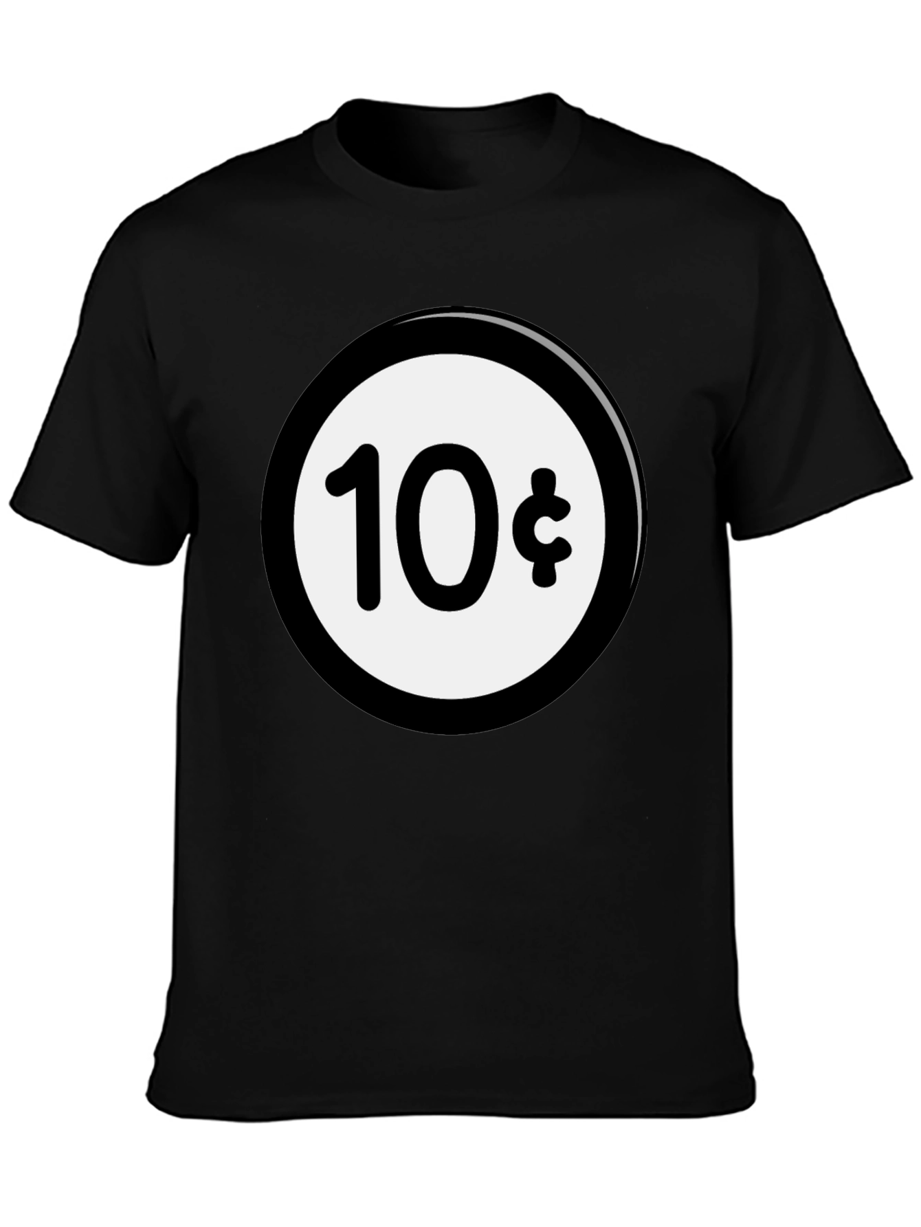 Black Novelty 10 Cent T-Shirt - Black Graphic Tee view 3