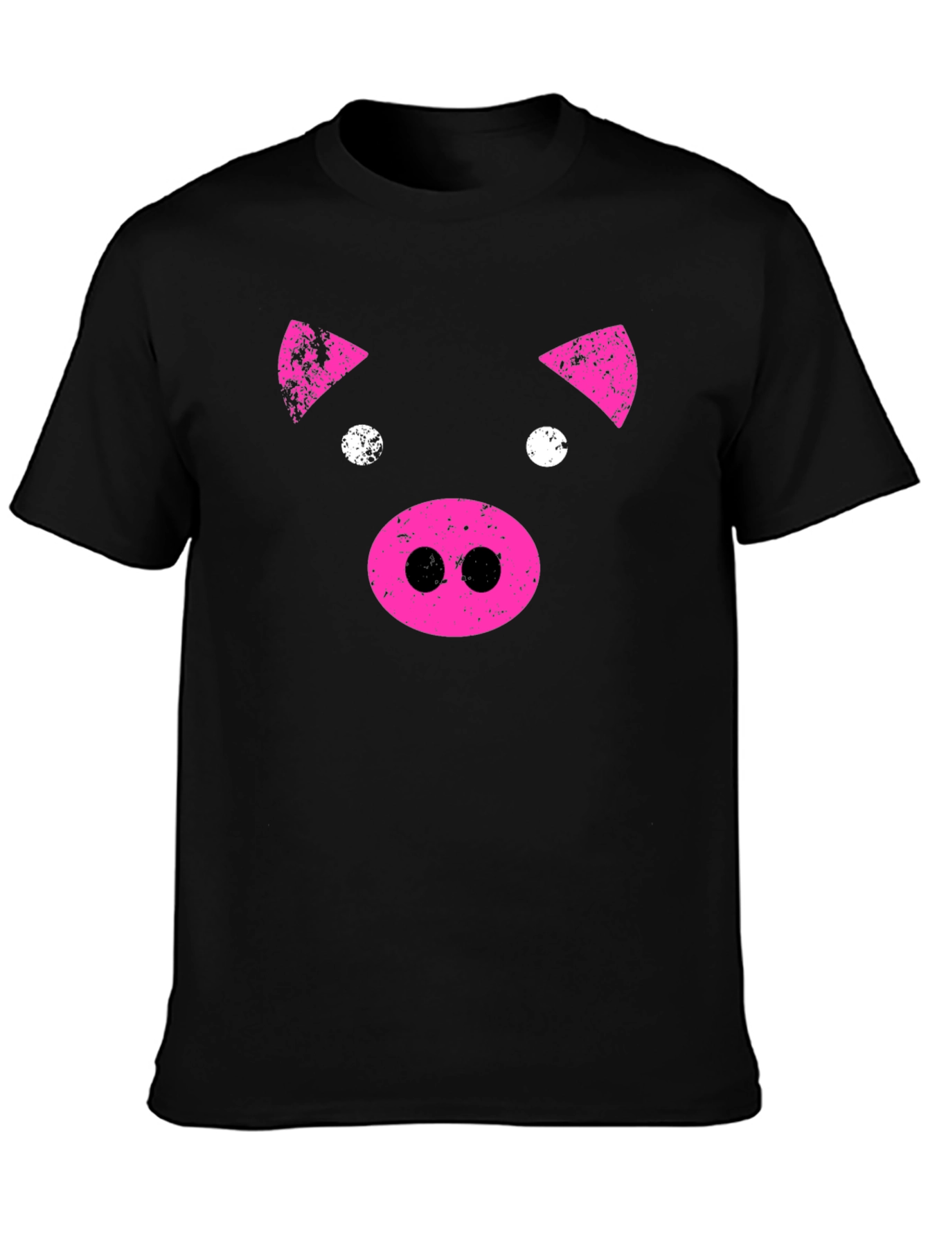 Black Pink Pig Graphic Tee - Black Casual T-Shirt view 3