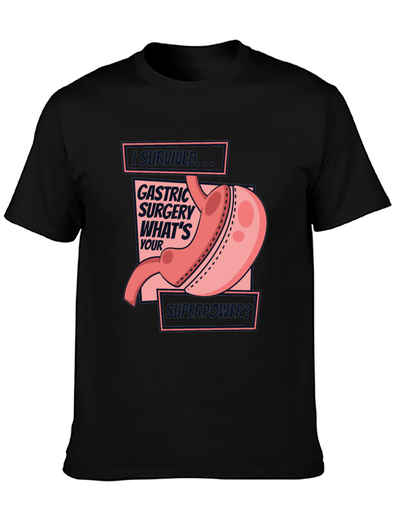 Black Gastric Surgery Survivor Tee - What's Your Superpower? view 3