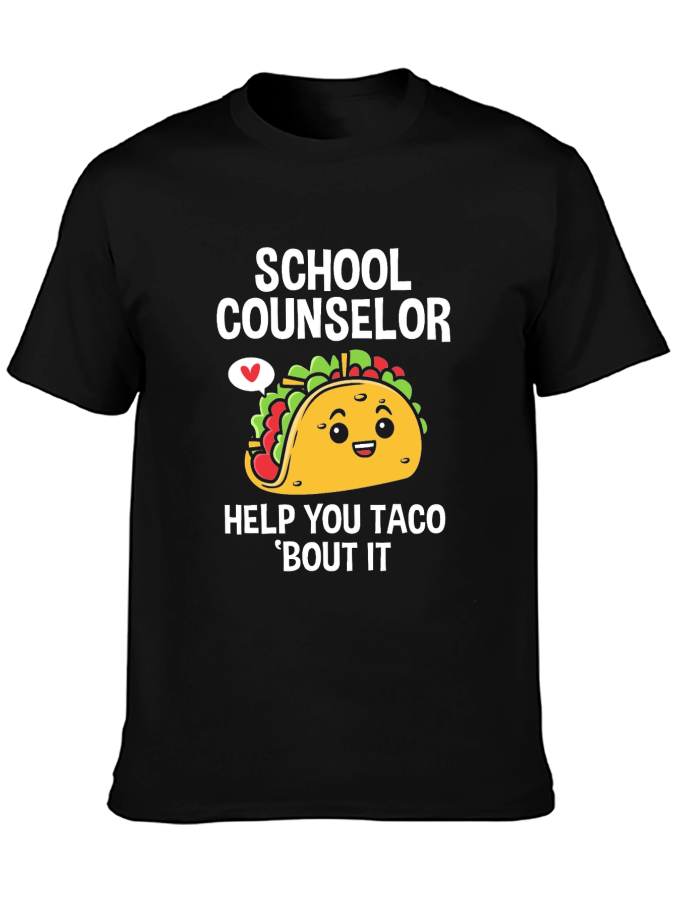 Black School Counselor Taco 'Bout It T-Shirt view 3
