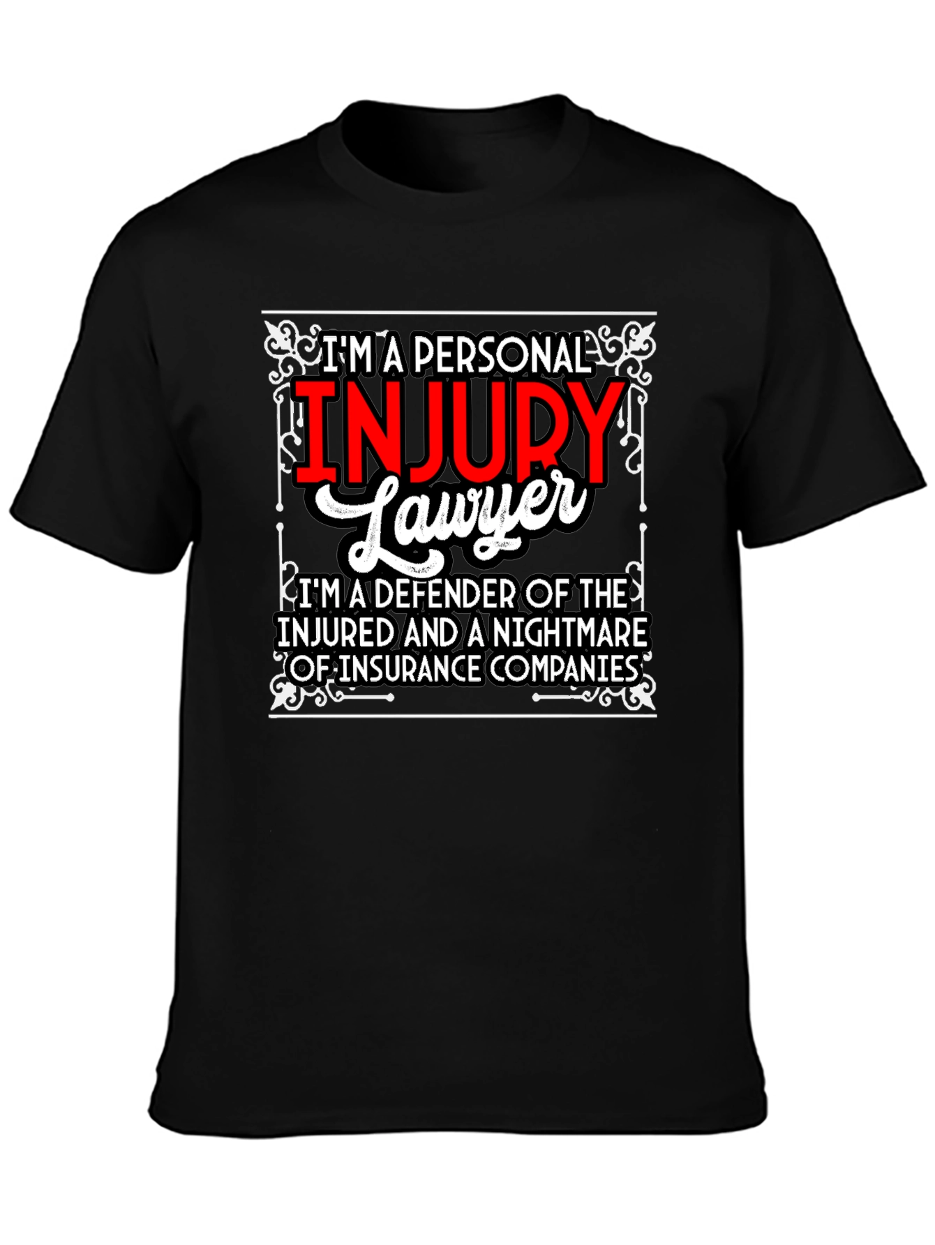 Black Personal Injury Lawyer T-Shirt view 3