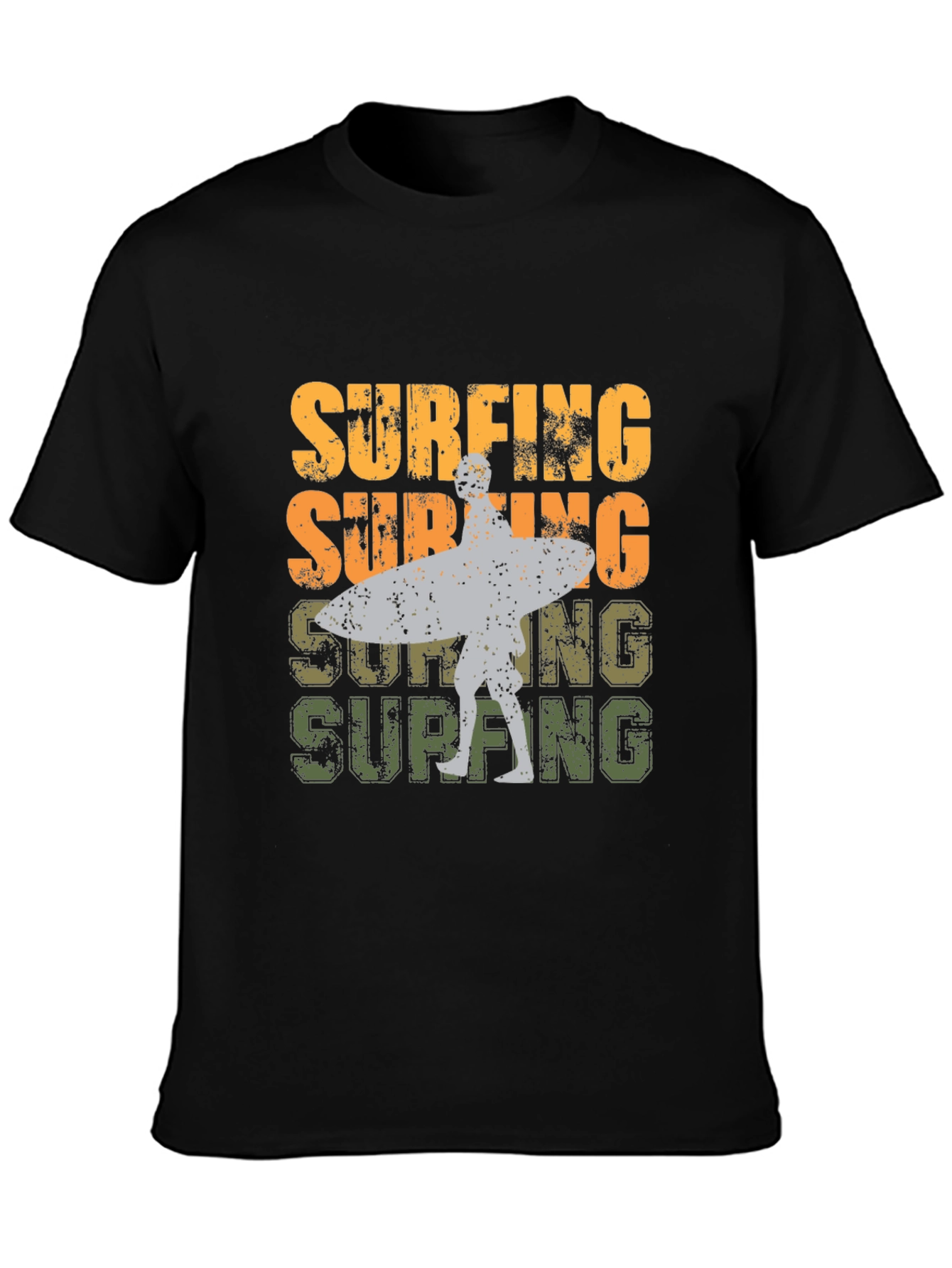 Black Retro Surfing Graphic Tee view 3