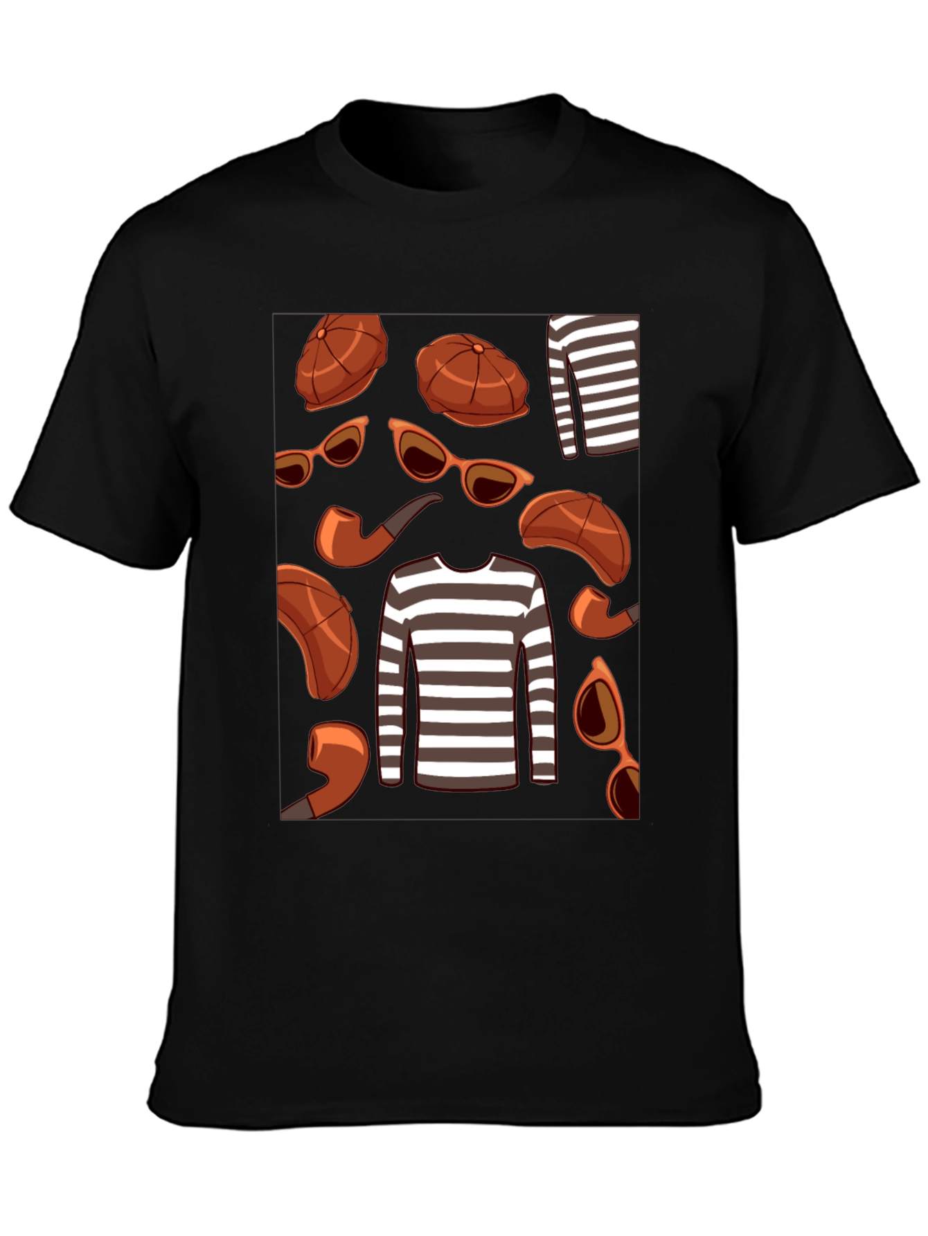 Black Detective Style Graphic T-Shirt view 3