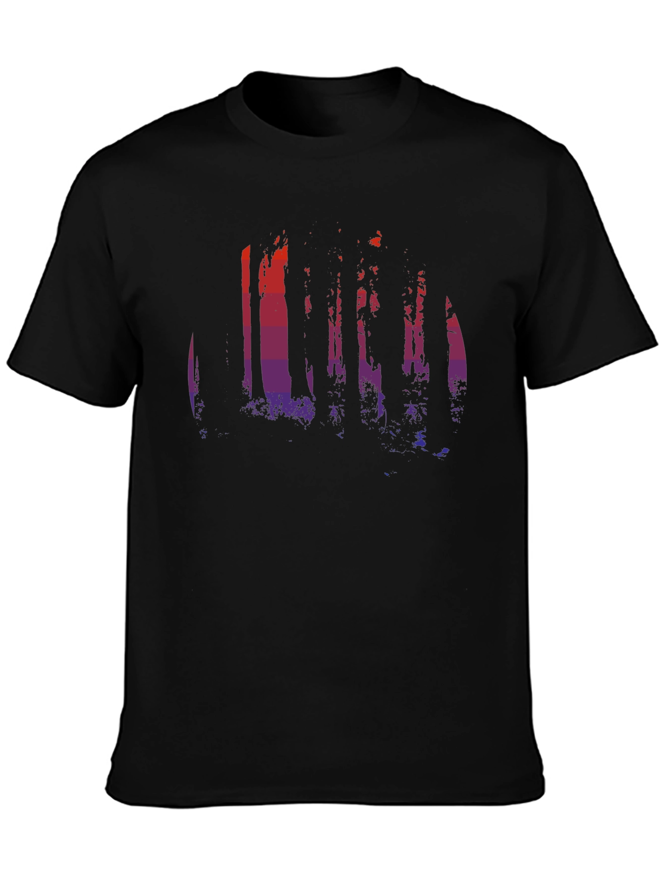 Black Sunset Forest Graphic Tee - Black view 3
