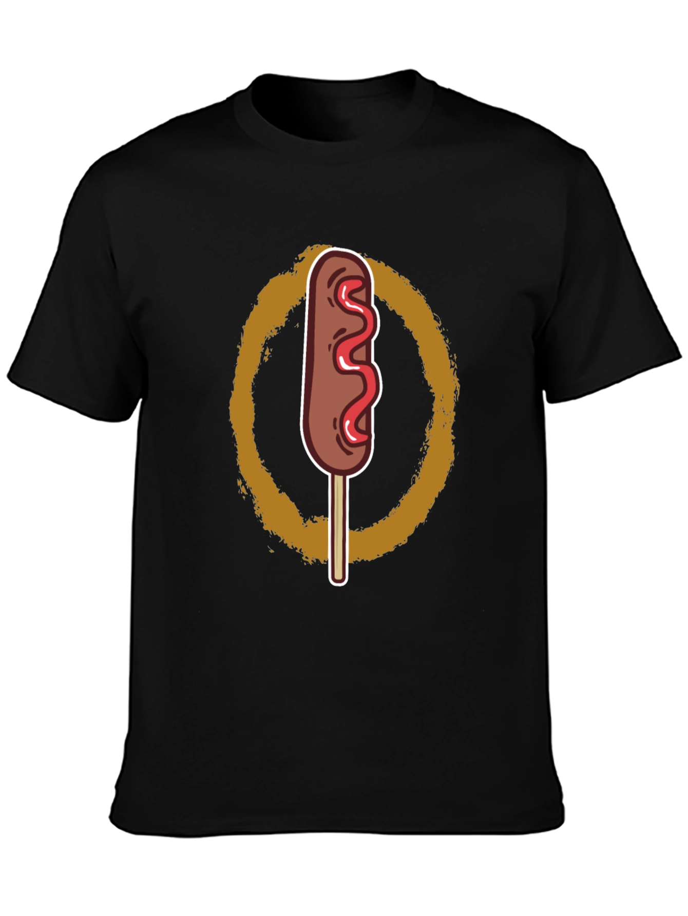 Black Corn Dog Graphic Tee - Fun Novelty T-Shirt view 3