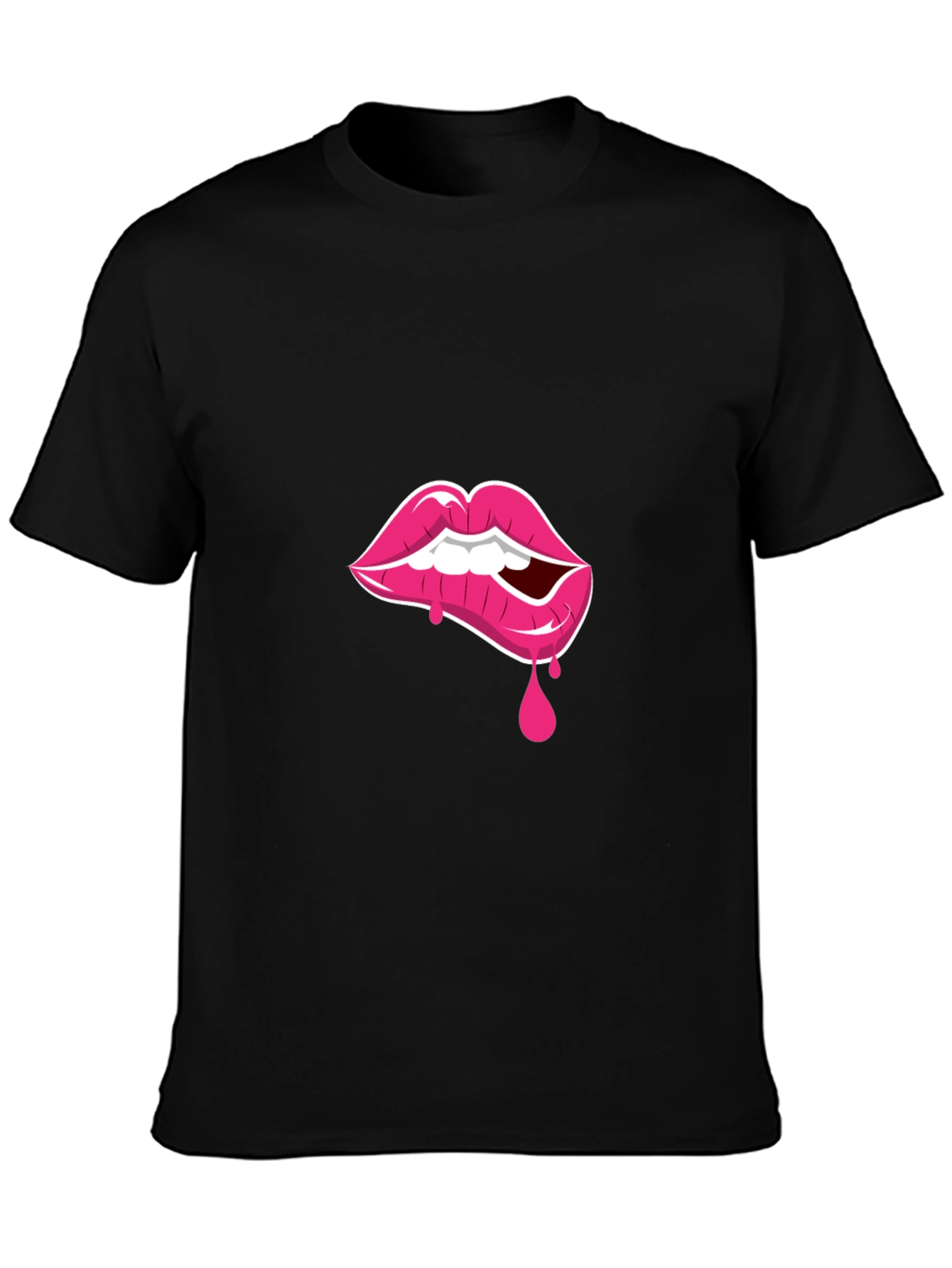Black Lip Bite Graphic Tee - Black T-Shirt view 3