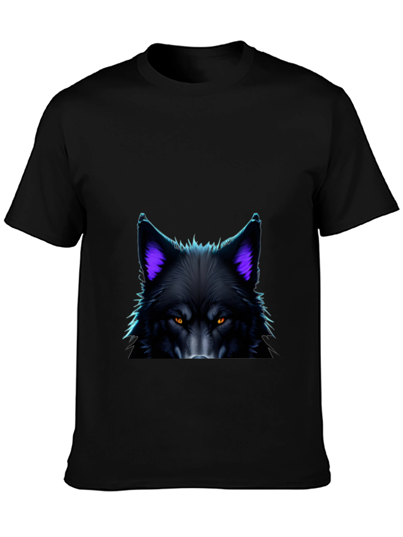 Black Black Wolf Graphic Tee - Bold Animal Design view 3