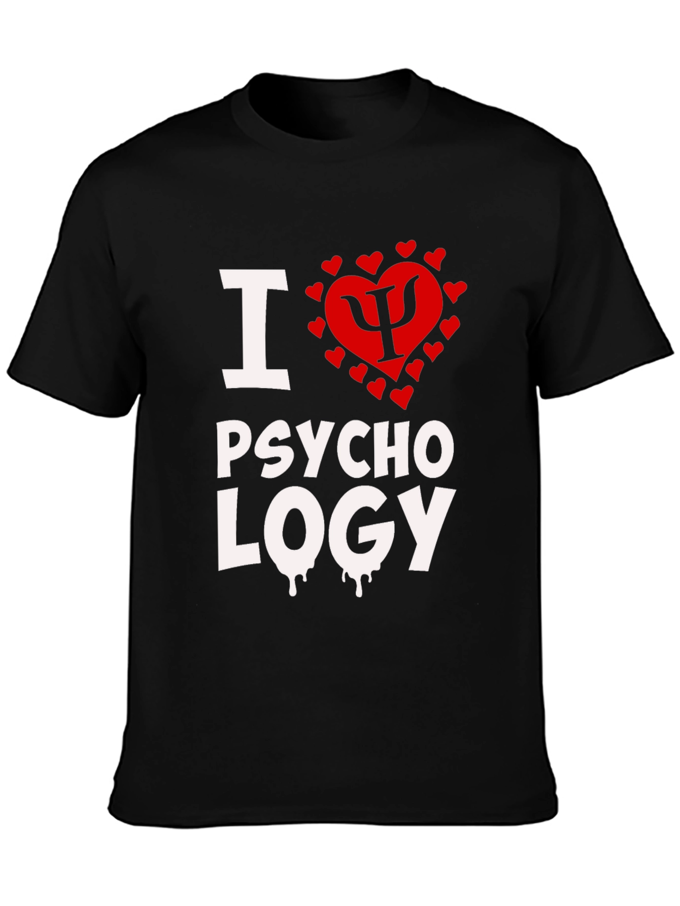 I Heart Psychology Black T-Shirt - 3