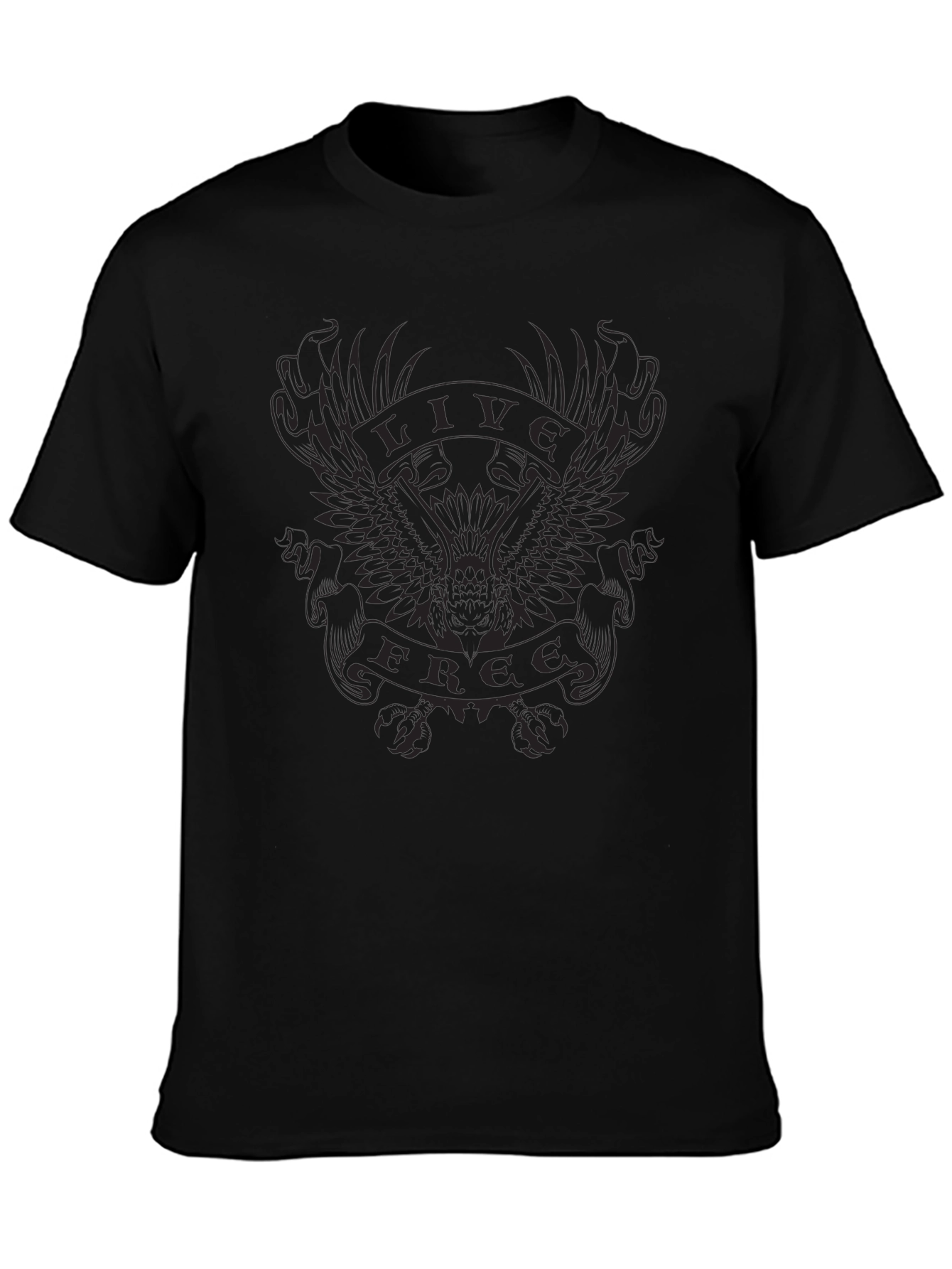 Black Live Free Graphic Tee - Black view 3