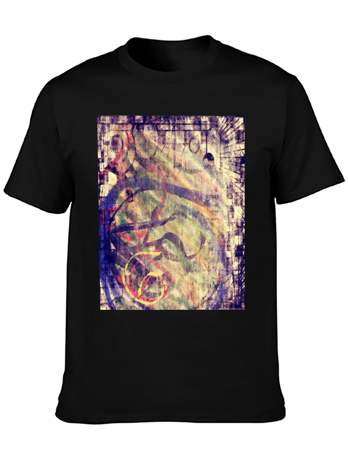 Black Abstract Graphic Print Black T-Shirt view 3
