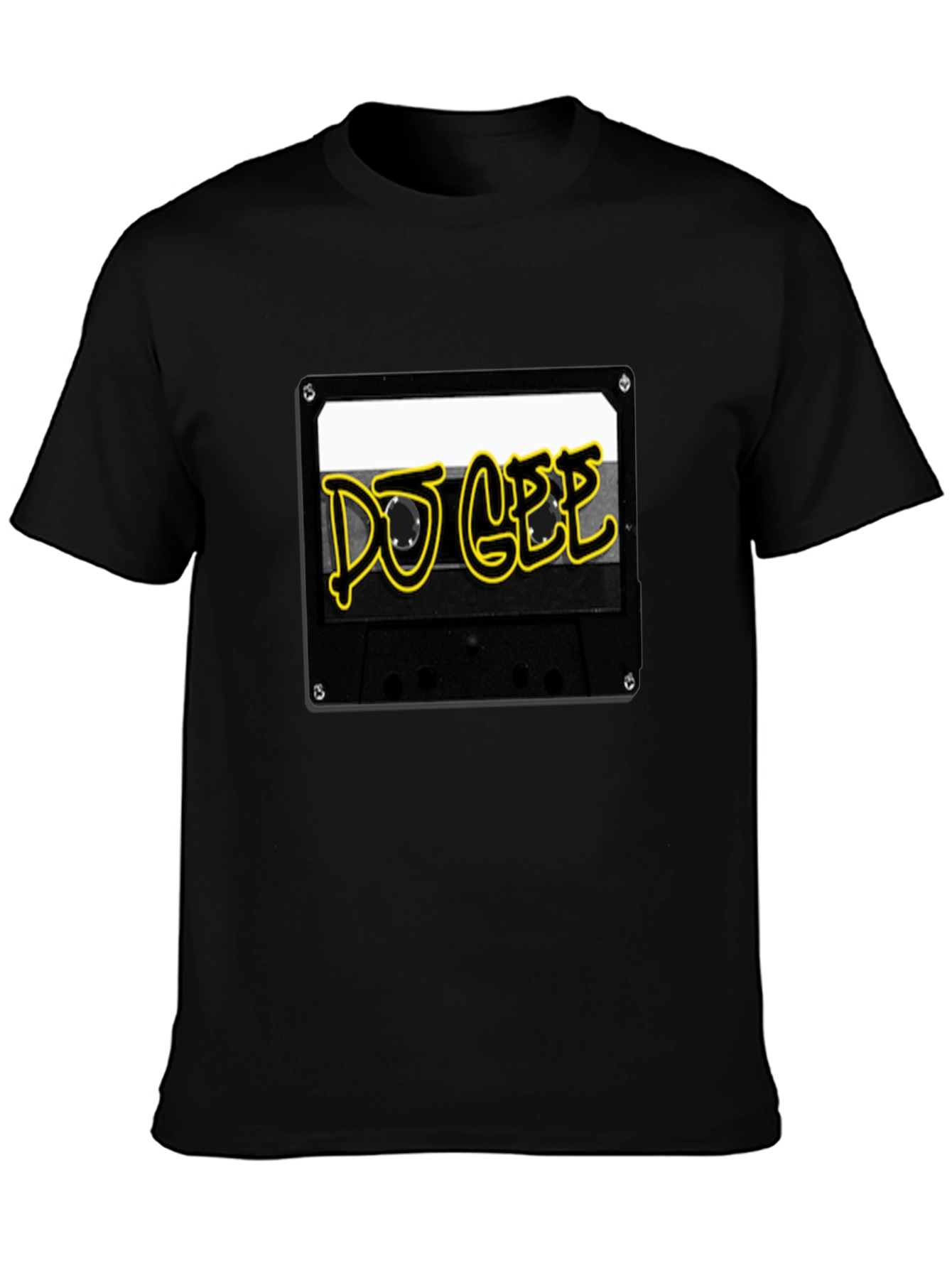Black DJ GEE Cassette Tape Black T-Shirt view 3
