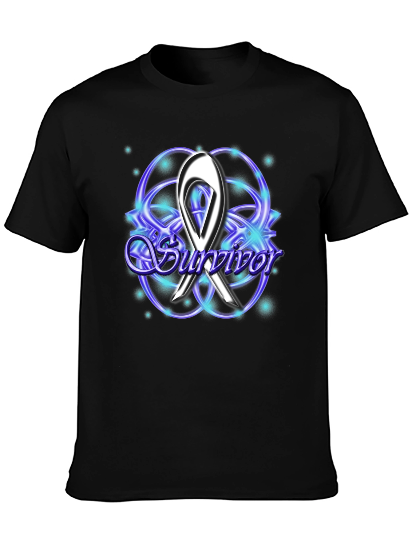 Black Survivor Ribbon T-Shirt - Awareness Tee view 3