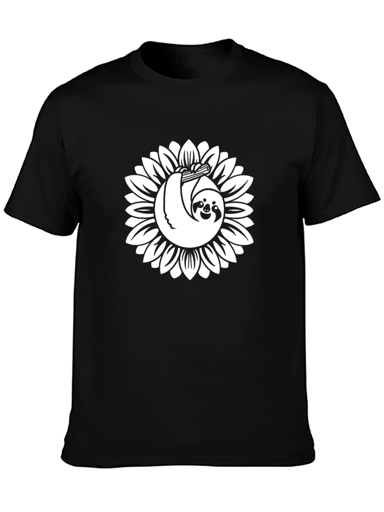 Black Sloth Sunflower Graphic Tee - Relaxed Fit view 3