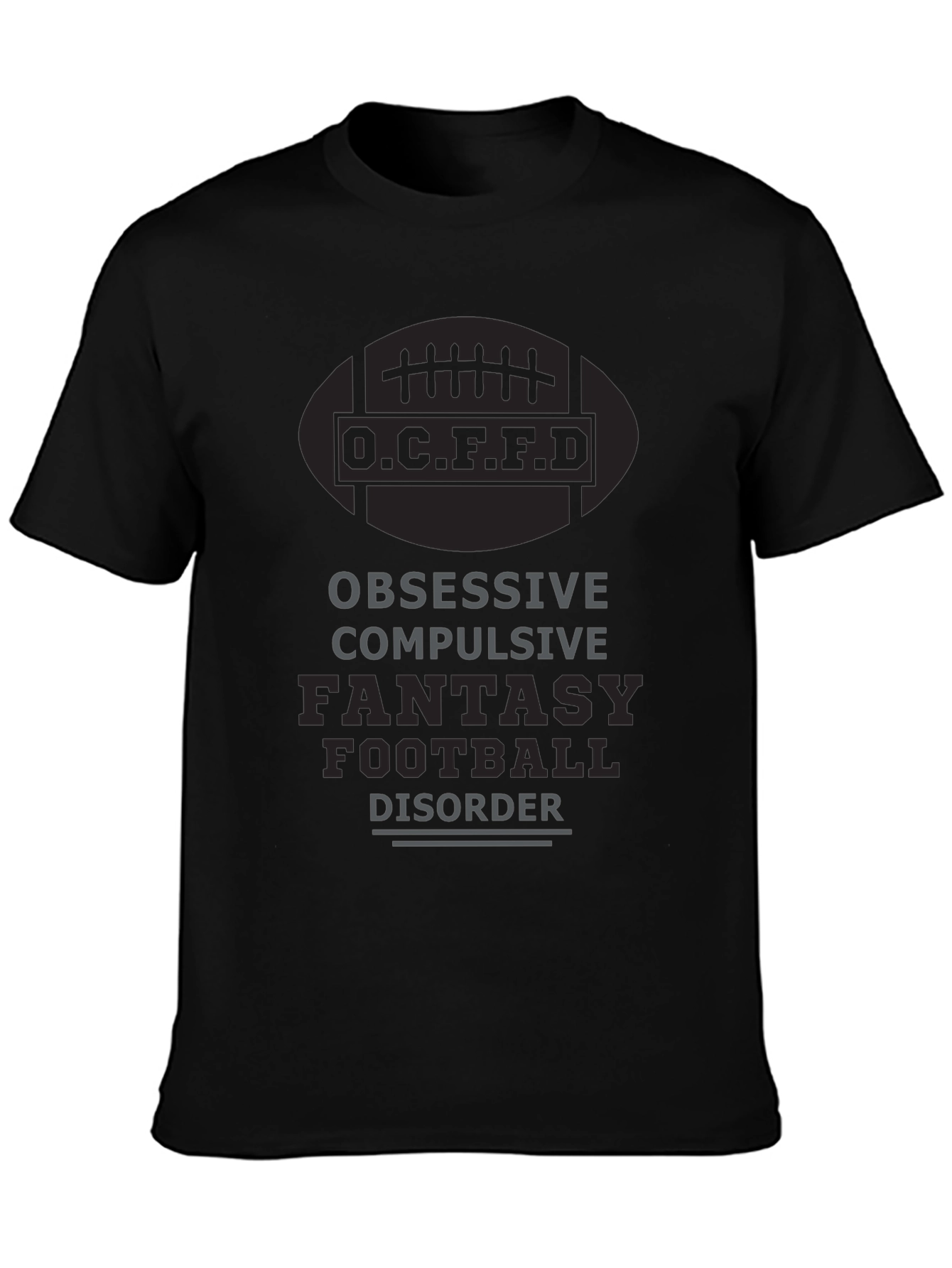 Black Fantasy Football Disorder T-Shirt: Obsessive & Fun! view 3