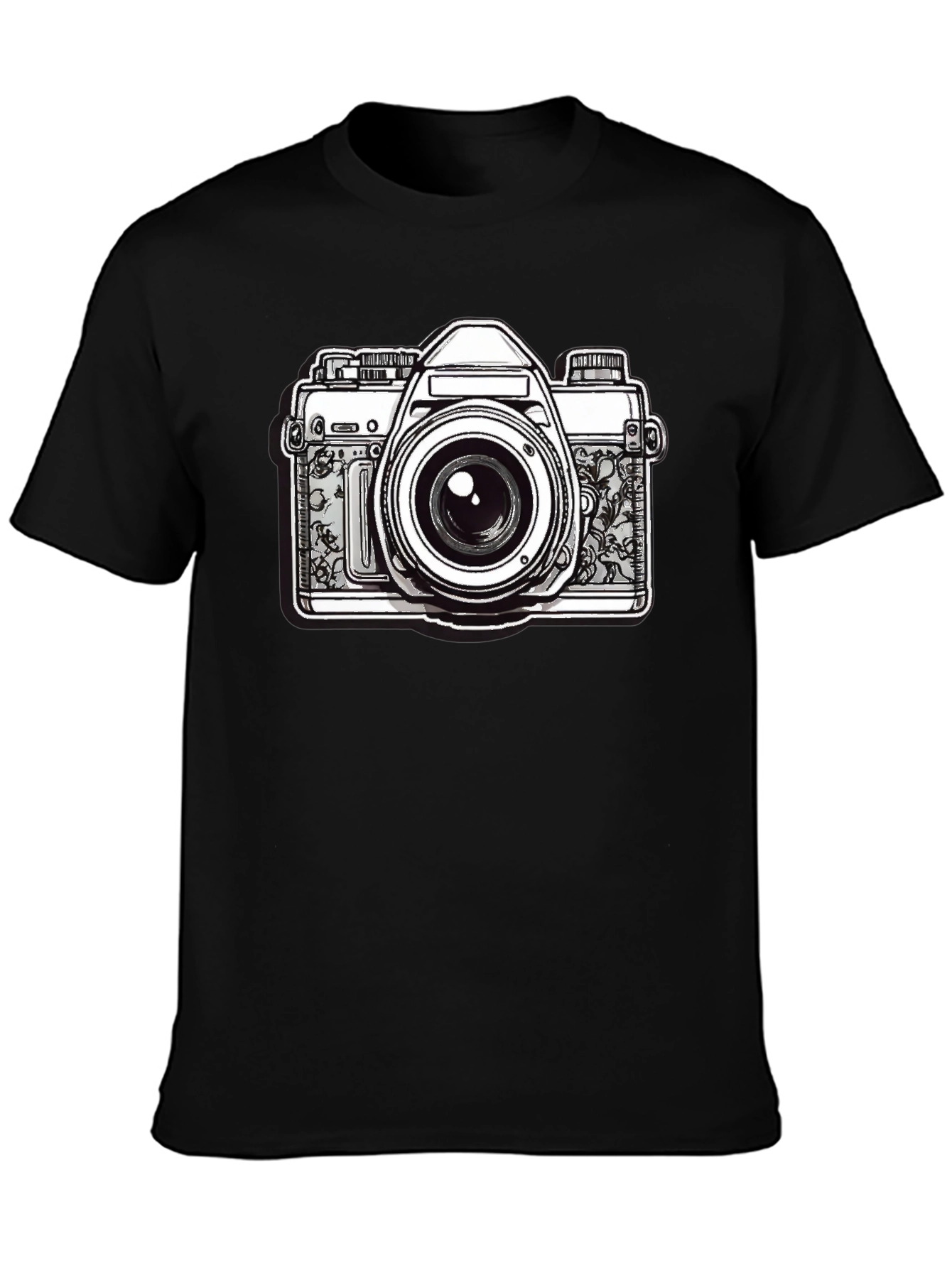 Black Vintage Camera Graphic T-Shirt - Black view 3