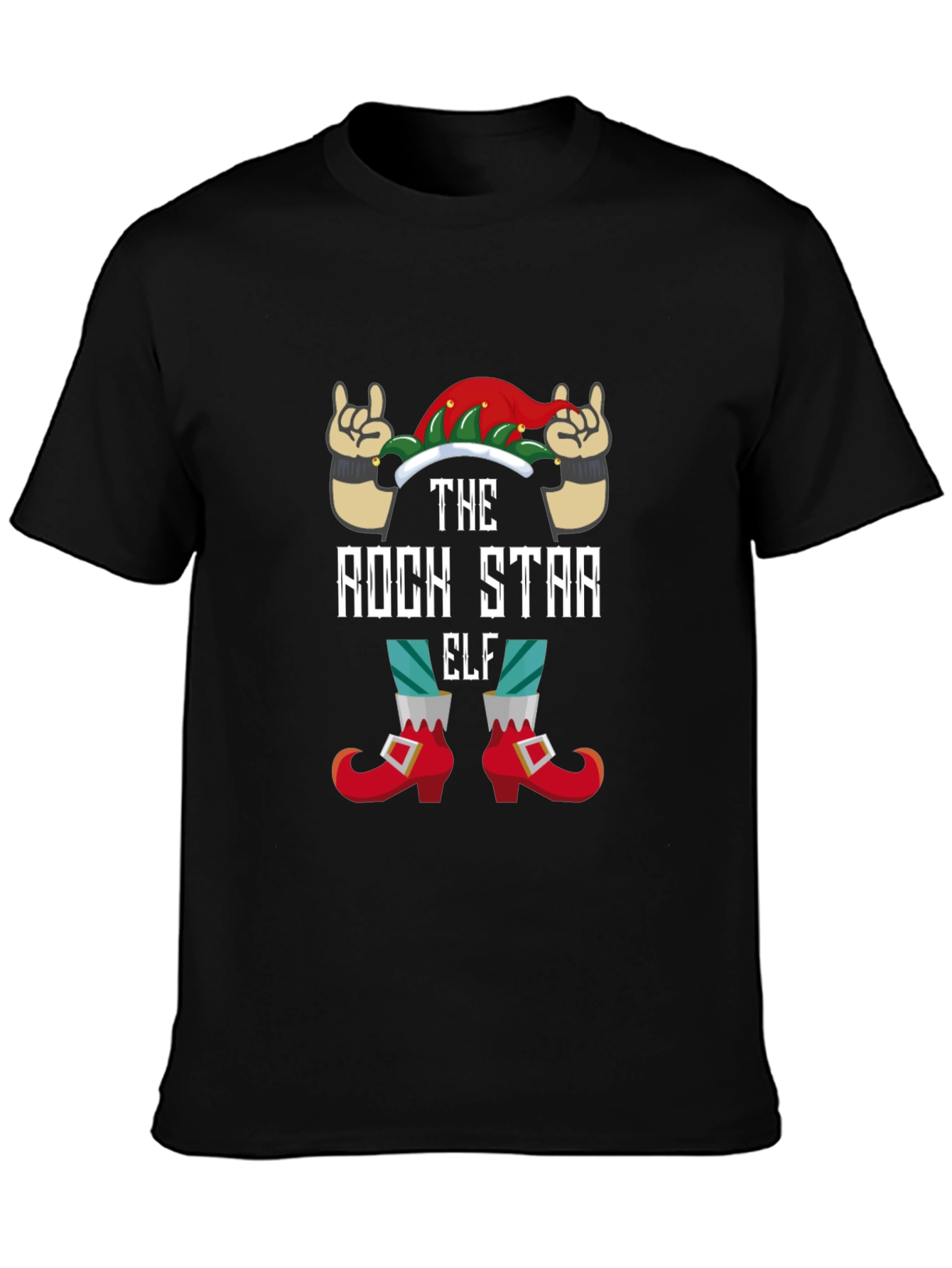 Black Rock Star Elf Graphic Tee view 3