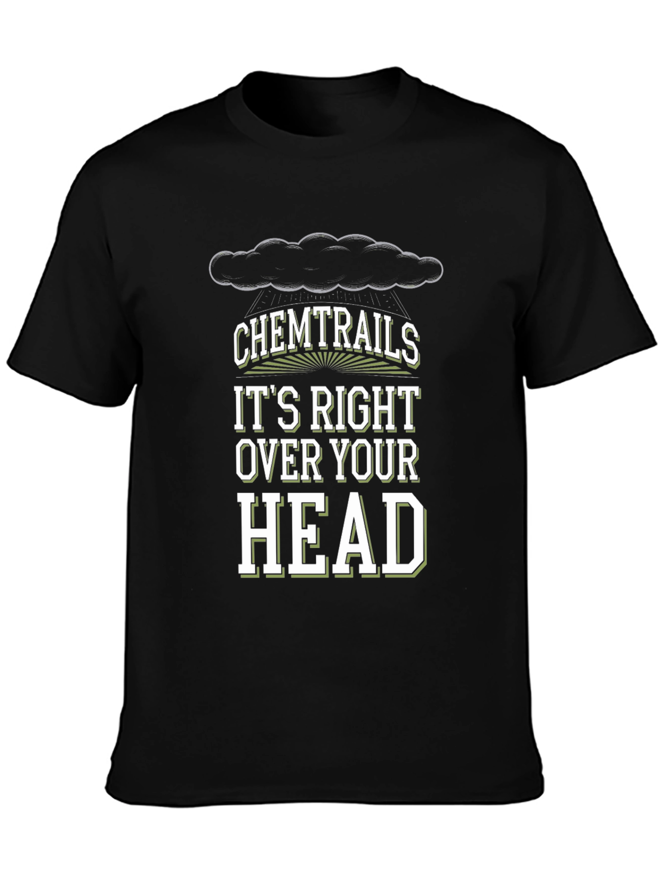 Black Chemtrails Conspiracy Theory T-Shirt view 3