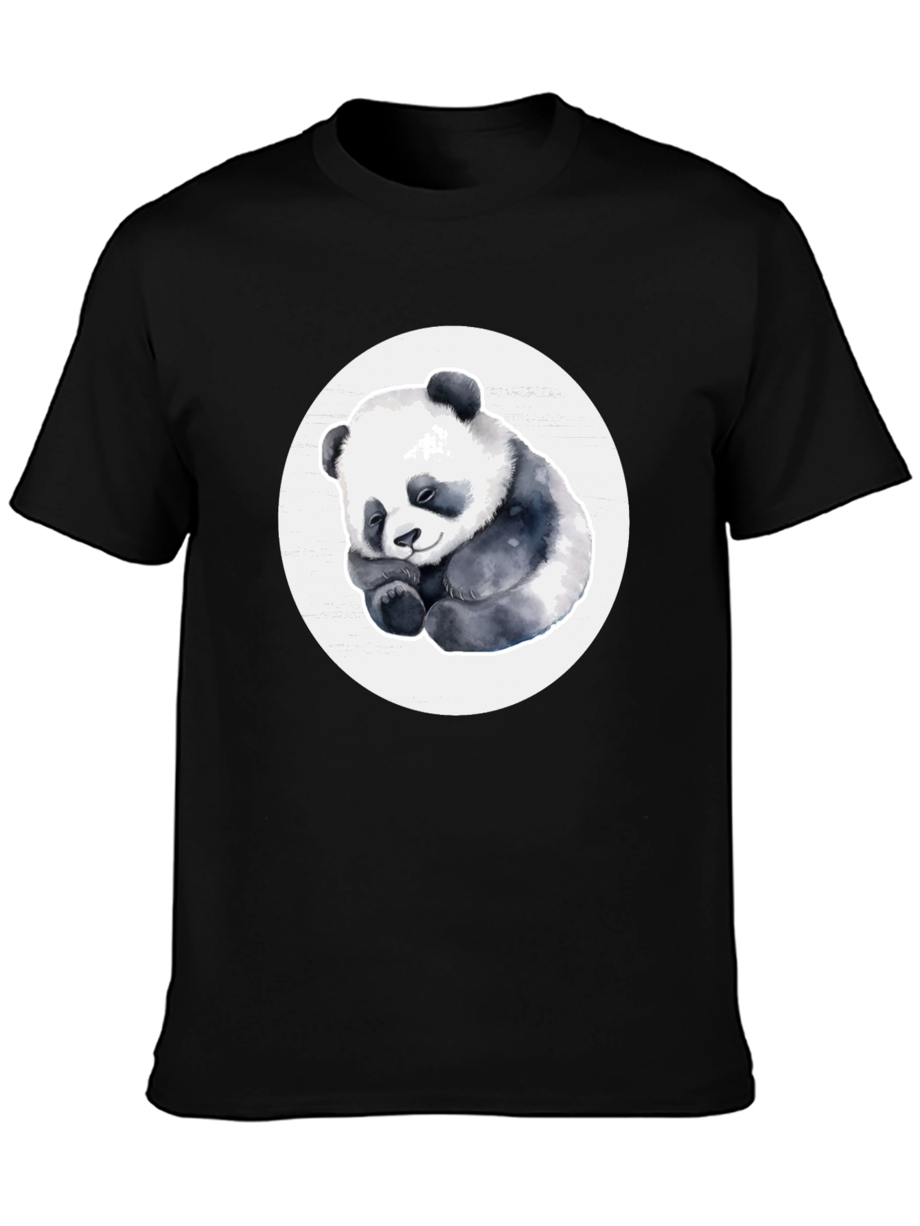 Black Cute Panda T-Shirt - Black view 3
