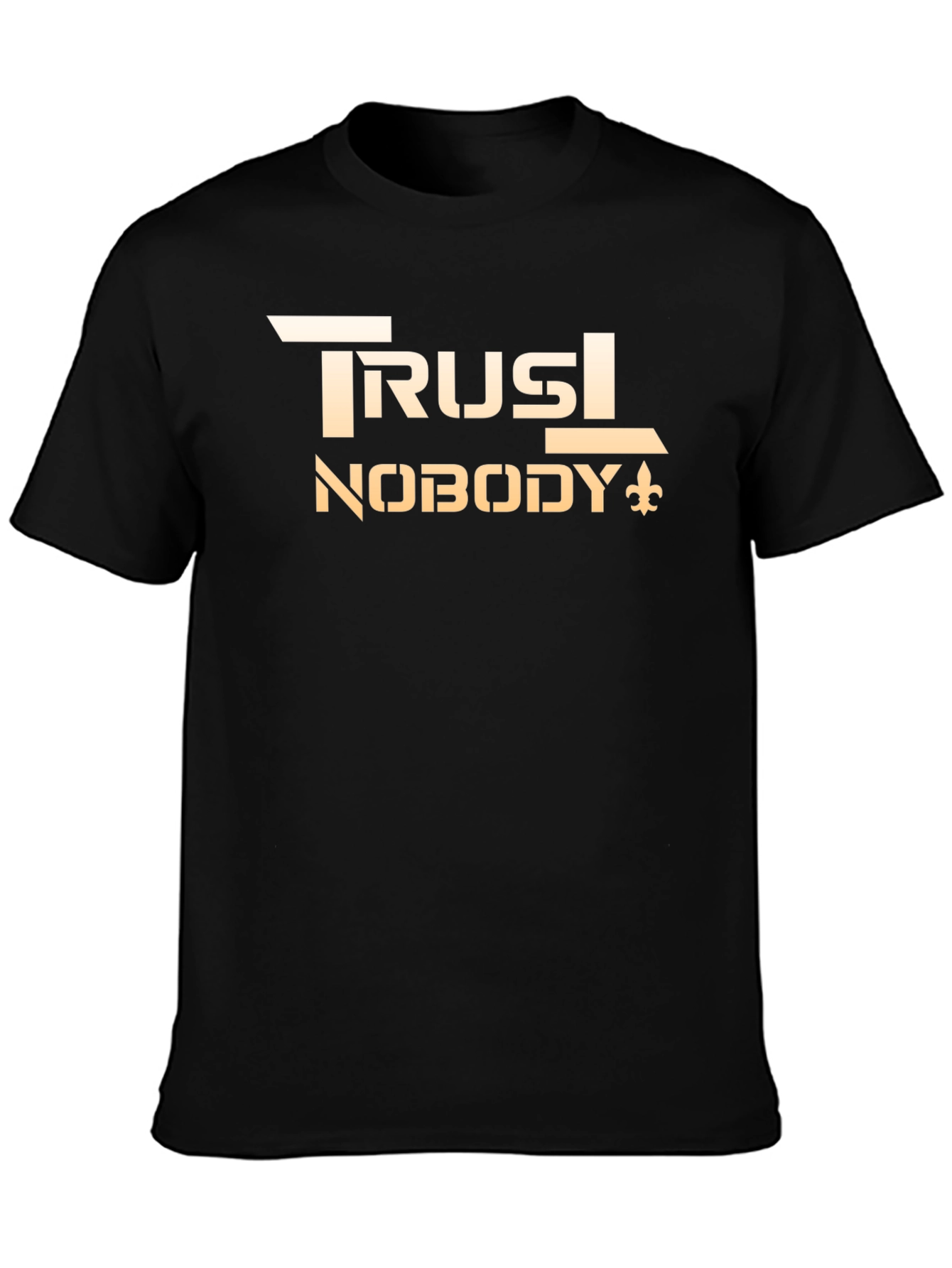 Black Trust Nobody Graphic Tee - Black Cotton Casual Shirt view 3