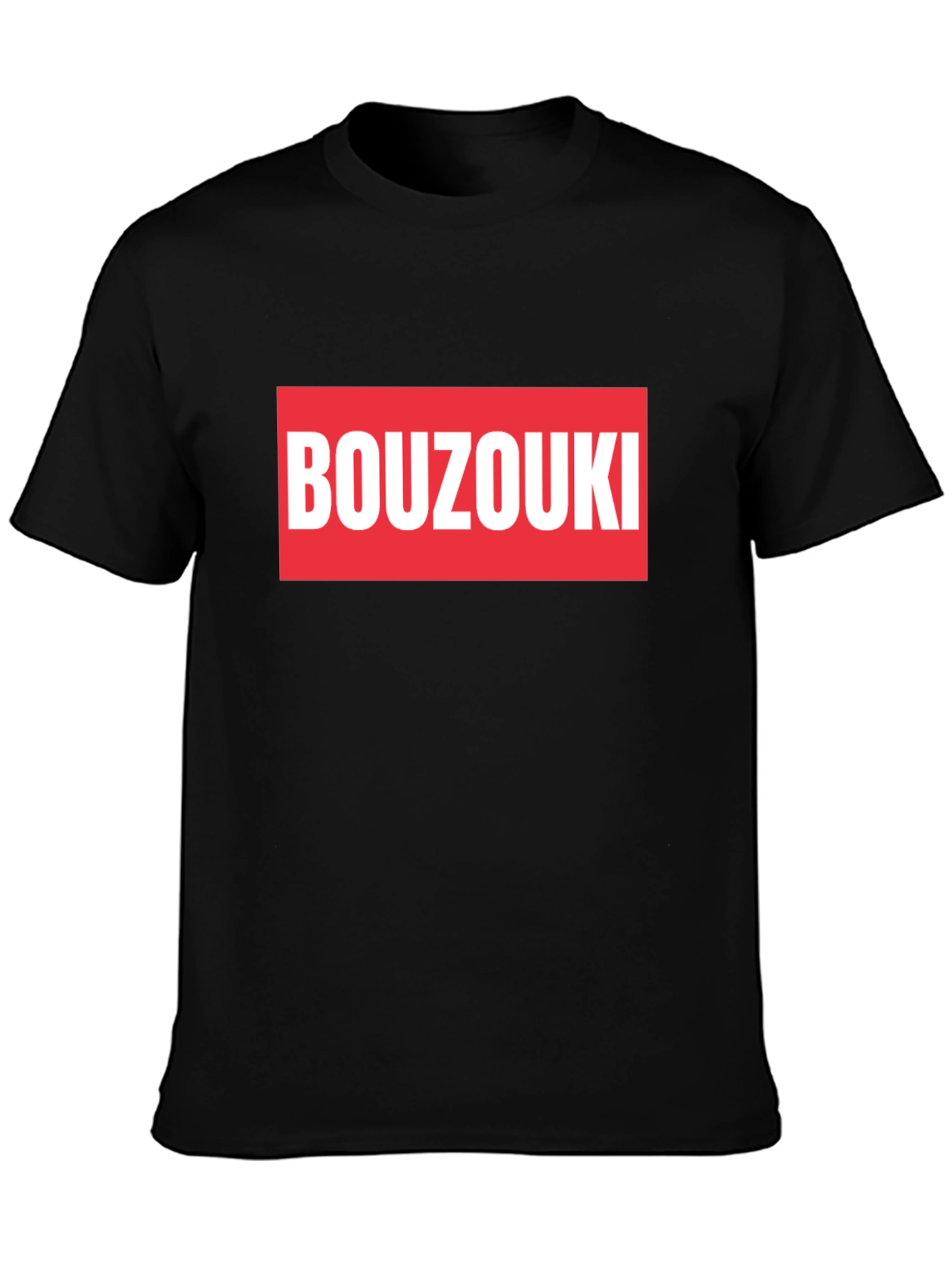 Black Bouzouki T-Shirt - Black Cotton Tee view 3