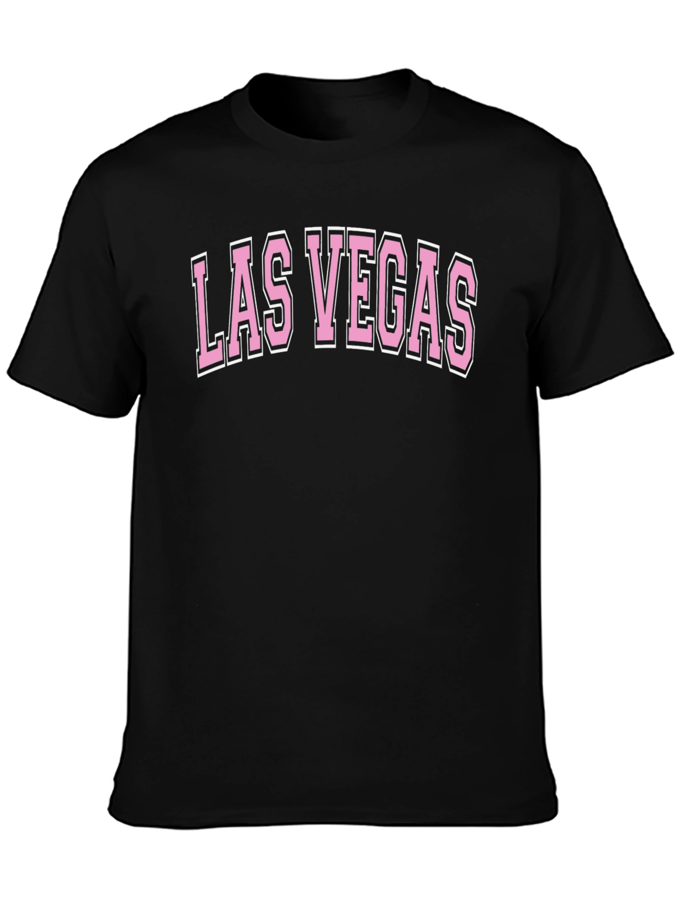 Black Las Vegas Graphic Tee - Black Cotton Blend T-Shirt view 3