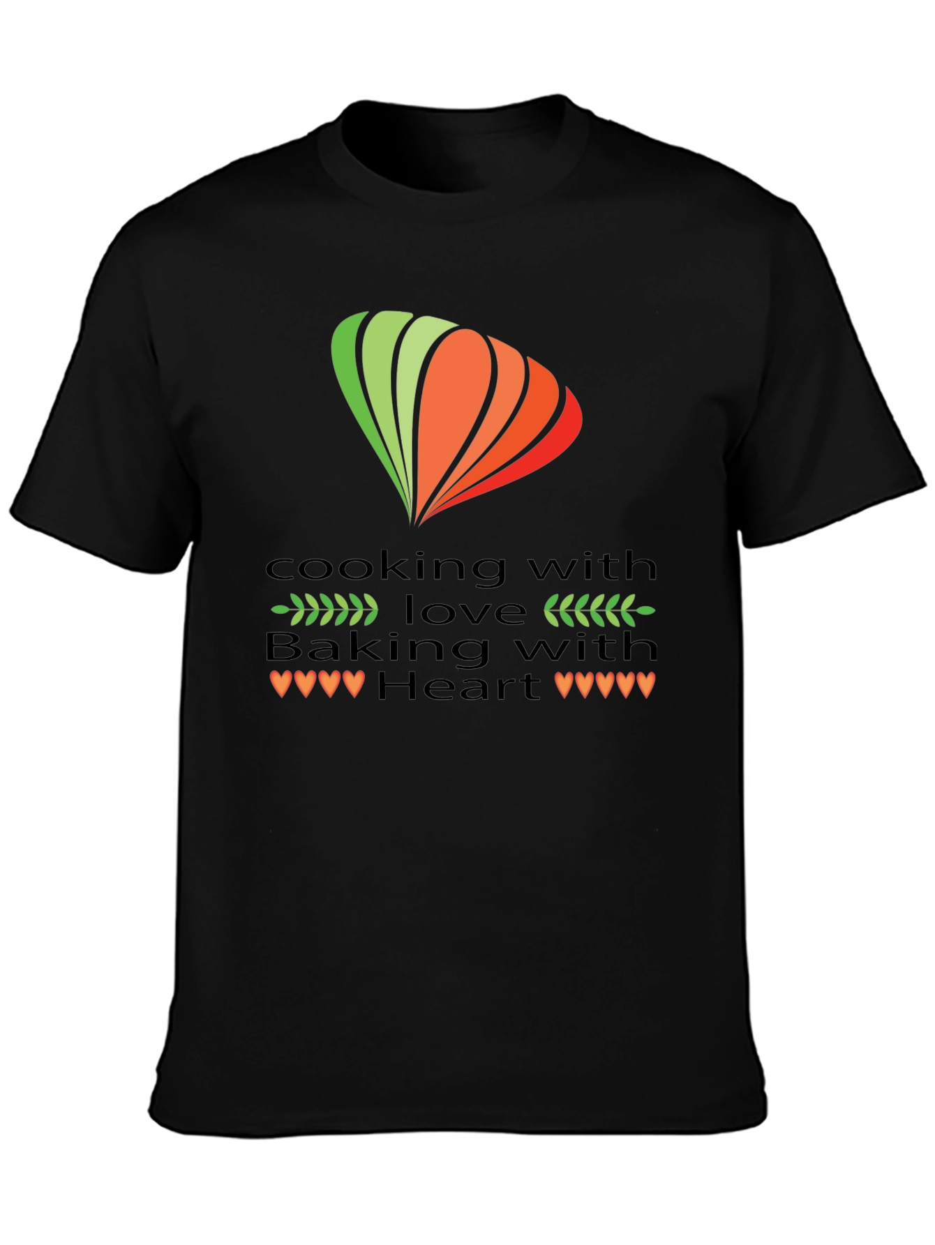 Black Cooking with Love Graphic Tee view 3