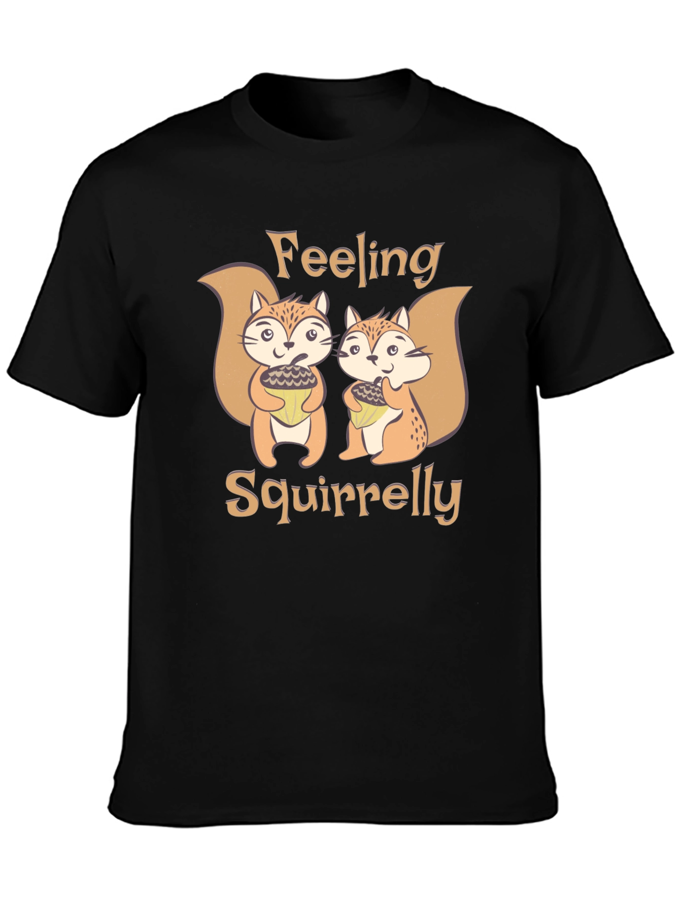 Black Feeling Squirrelly Graphic T-Shirt - Fun Novelty Tee view 3