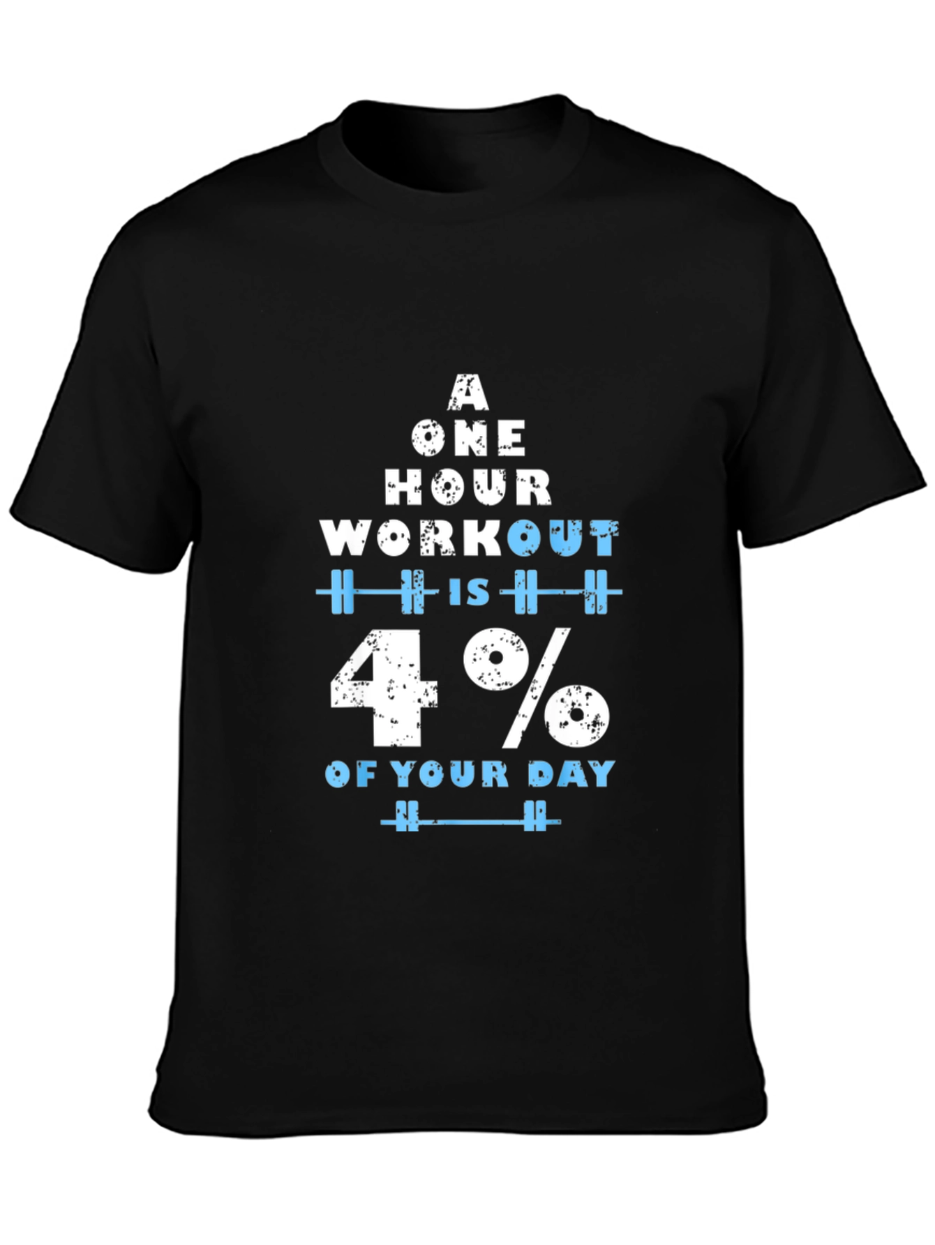 Black Workout Motivation T-Shirt - 4% of Your Day view 3