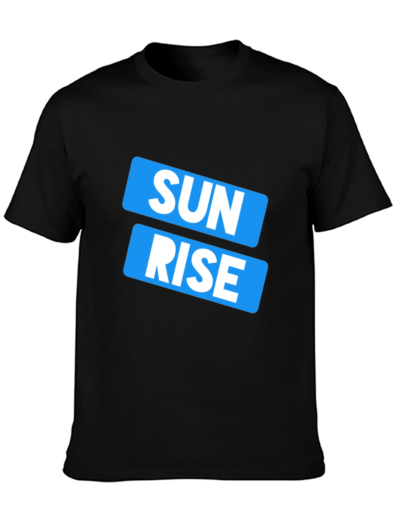 Black Sunrise Graphic Print Crew Neck Men's T-Shirt view 3