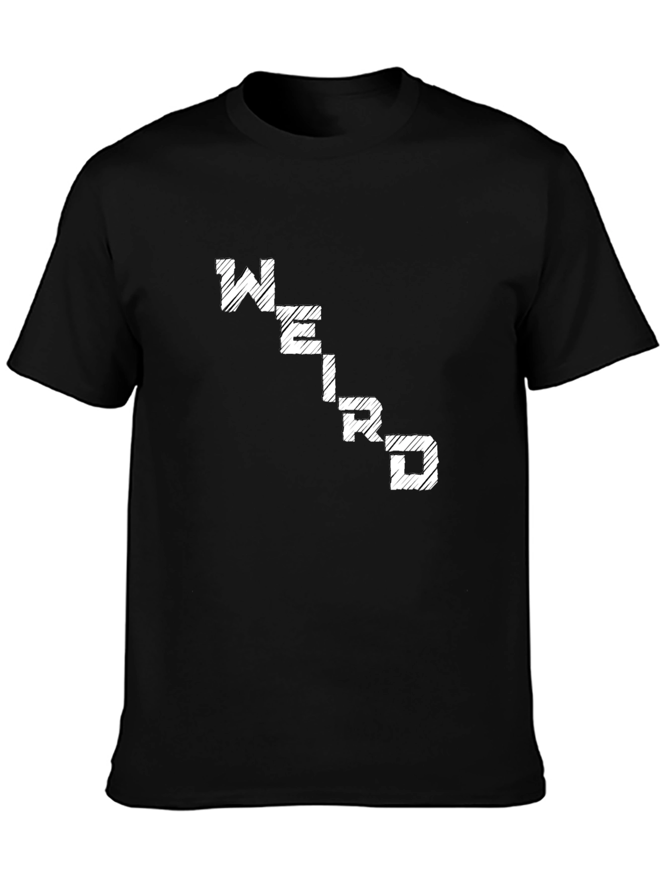 Black Weird Graphic Tee - Comfortable Black Cotton T-Shirt view 3