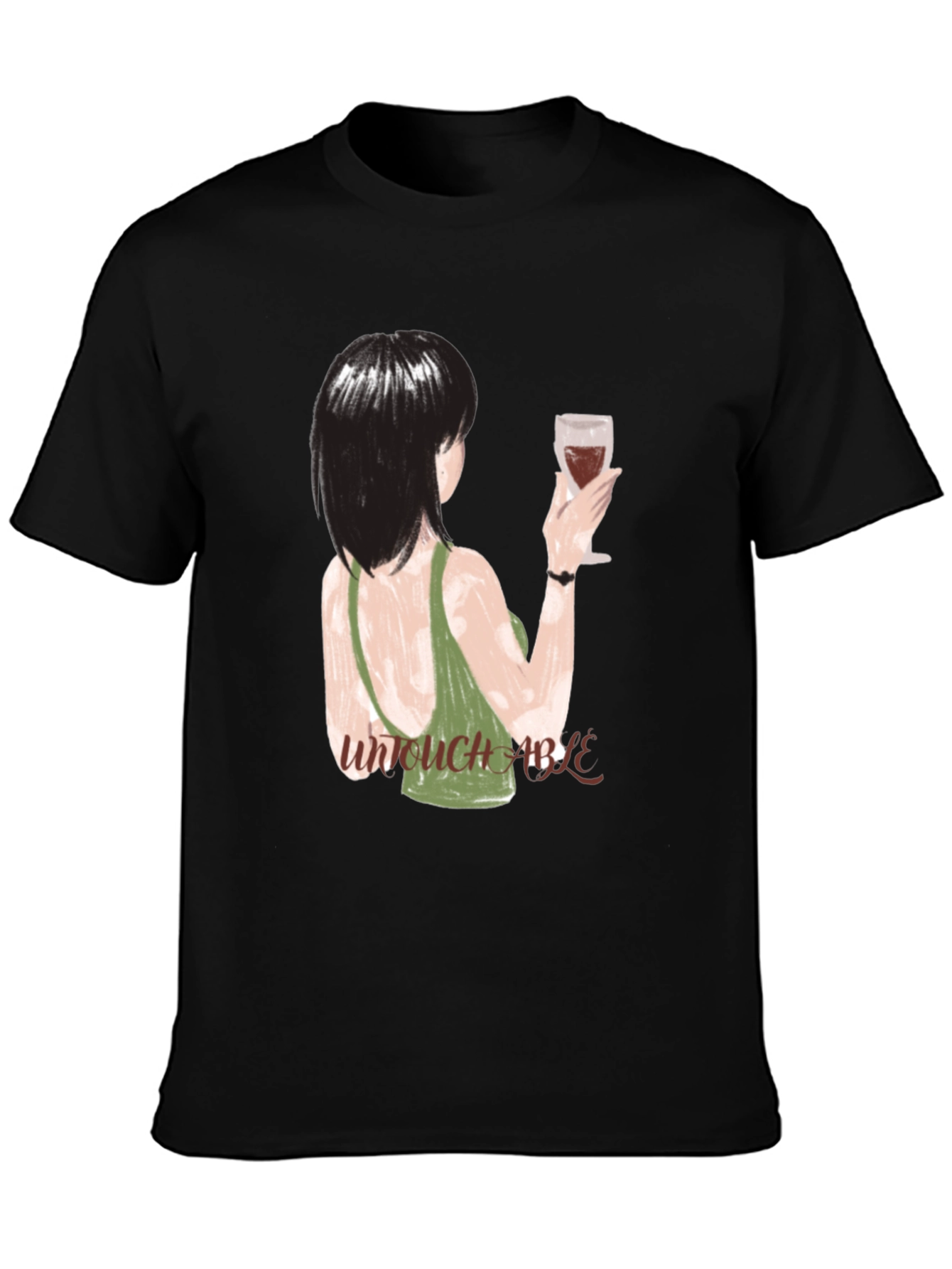 Black Untouchable Graphic Tee - Artistic Women's Design view 3