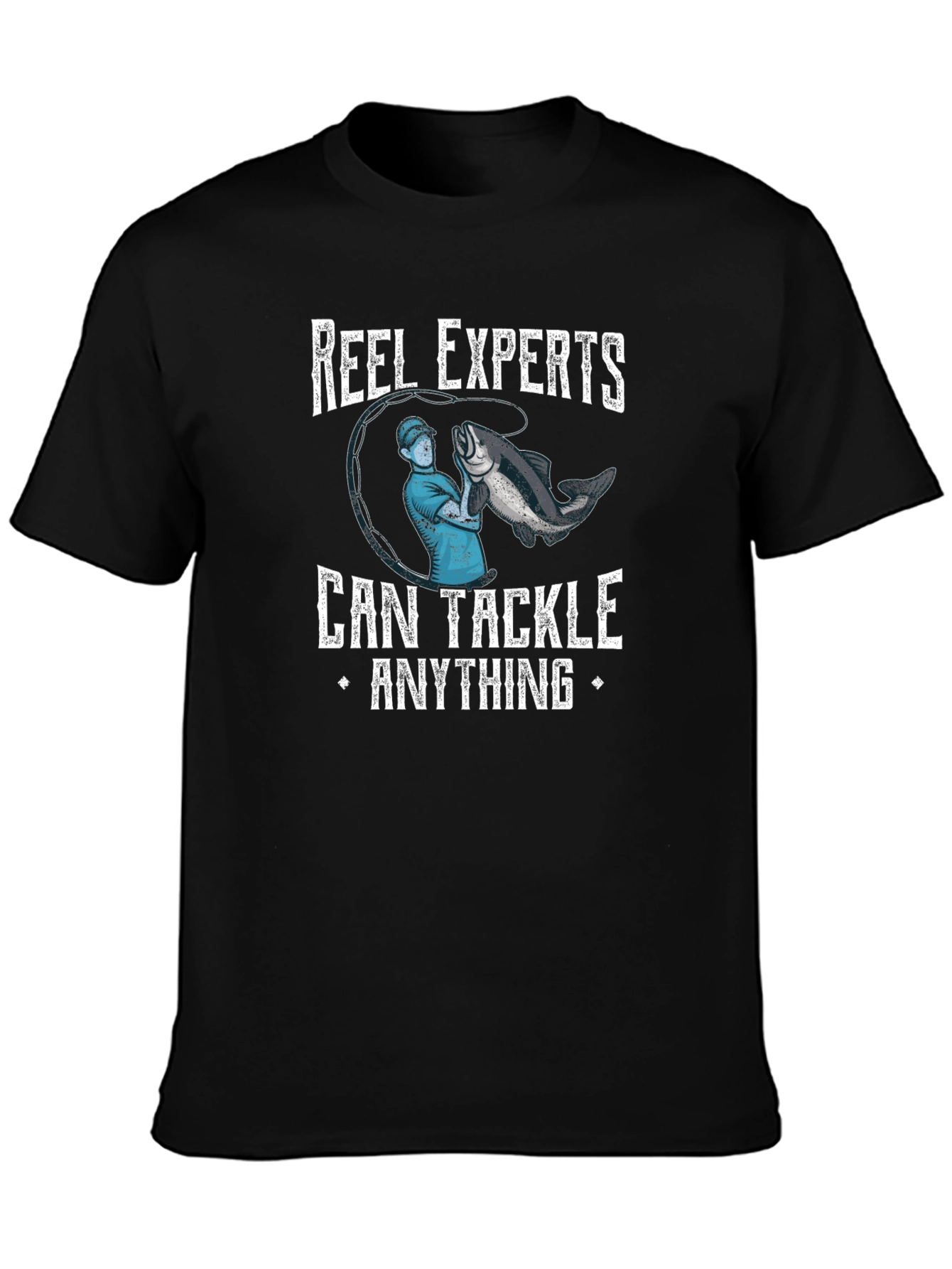 Black Reel Experts Fishing Graphic T-Shirt view 3